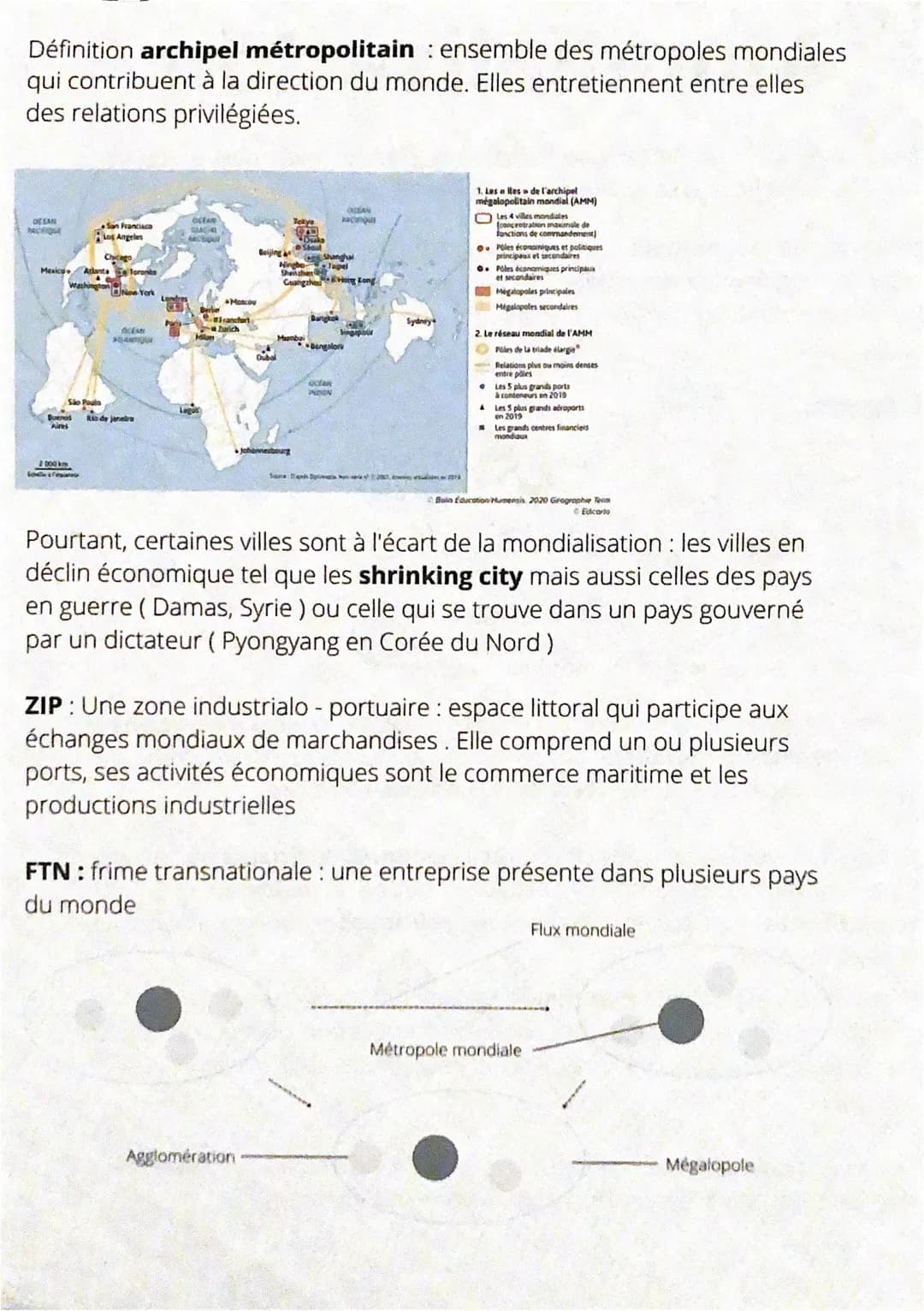 Mondialisation
Dans le monde, trois mégalopoles se distinguent: la mégalopole européenne,
la mégalopole japonaise et la megalopole américain