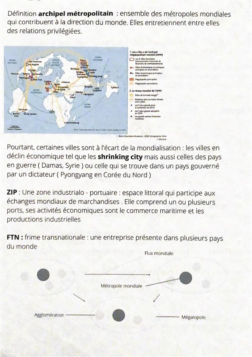 Mondialisation
Dans le monde, trois mégalopoles se distinguent: la mégalopole européenne,
la mégalopole japonaise et la megalopole américain
