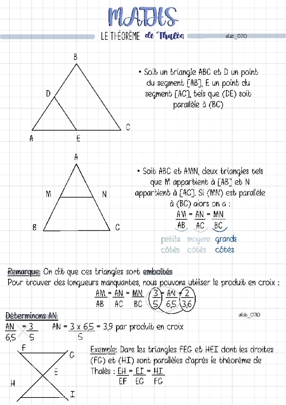 Maths: Le théorème de Thalès 