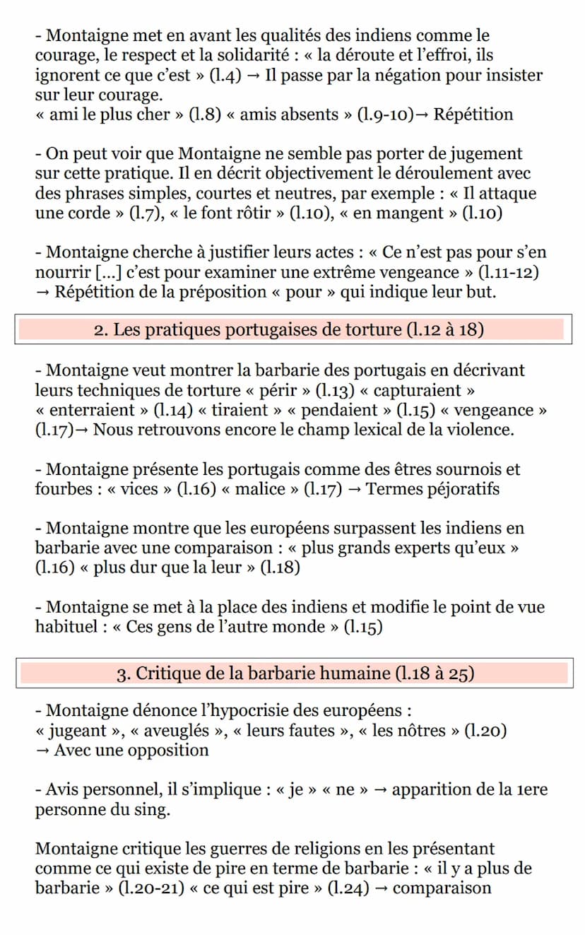 Texte 1 : Les Essais - << Des cannibales >>
Montaigne
-
Introduction :
Ce texte est extrait des Essais de Montaigne
publié en 1592; dans leq