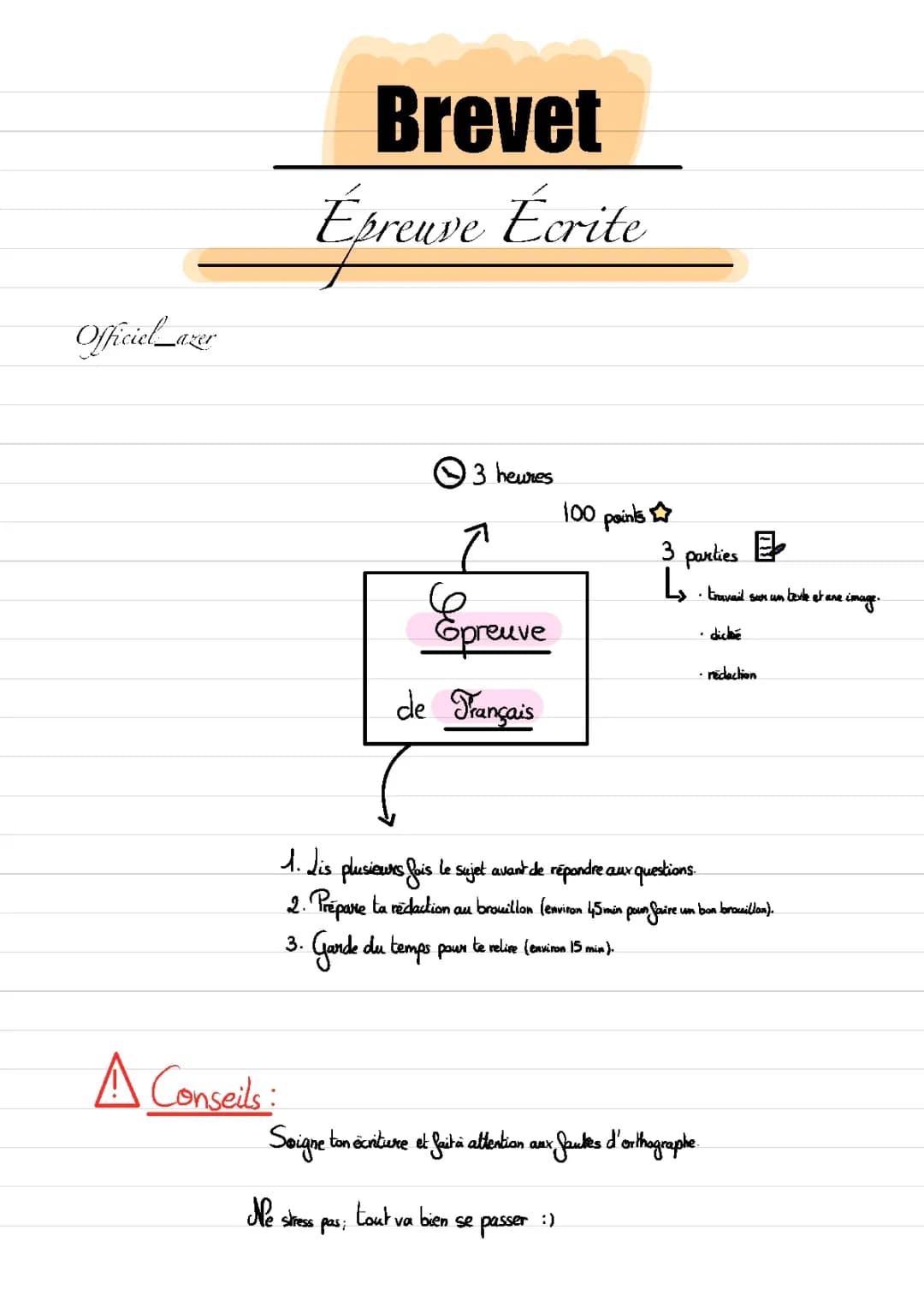Épreuve Écrite Français Brevet