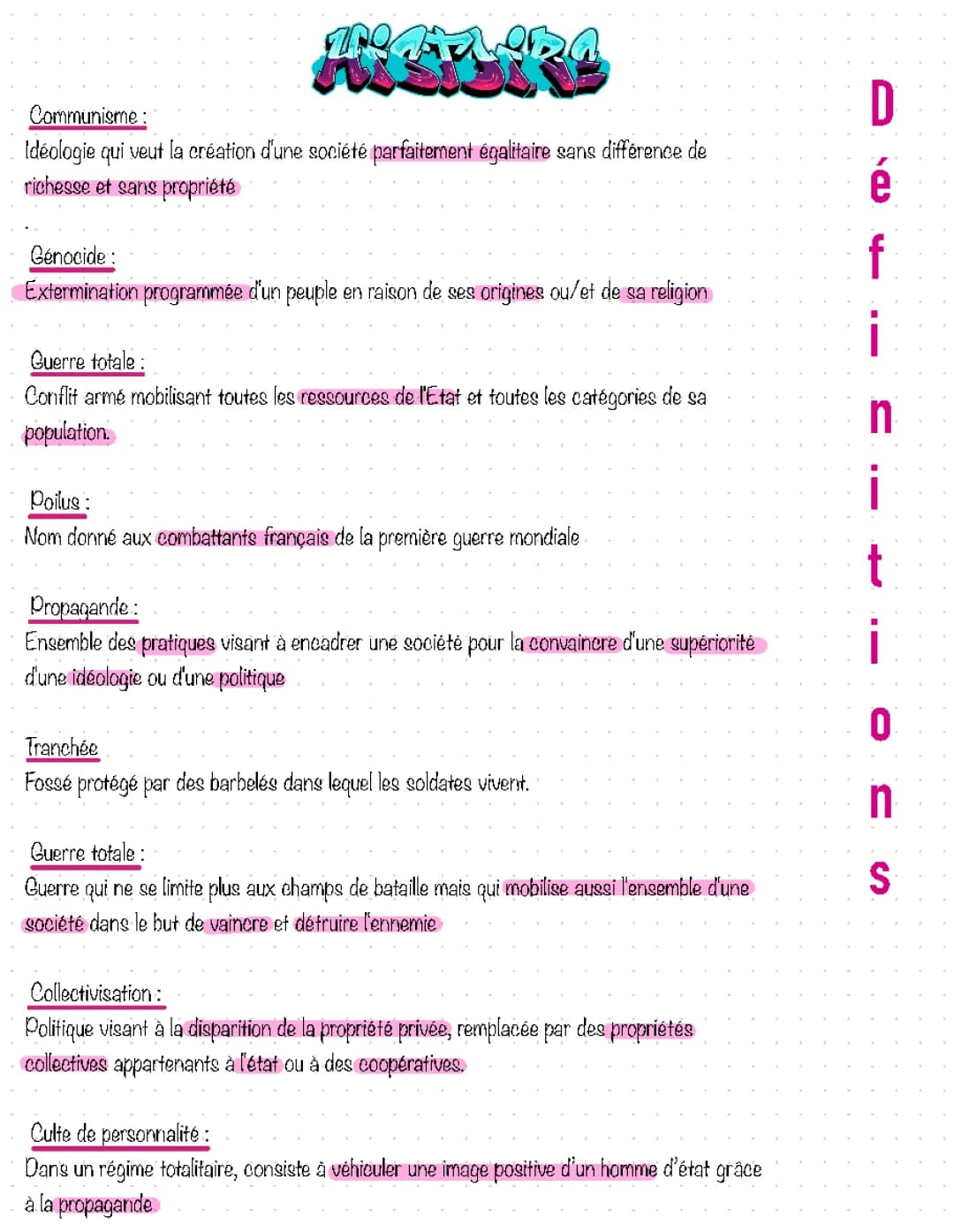 Définitions brevet histoire