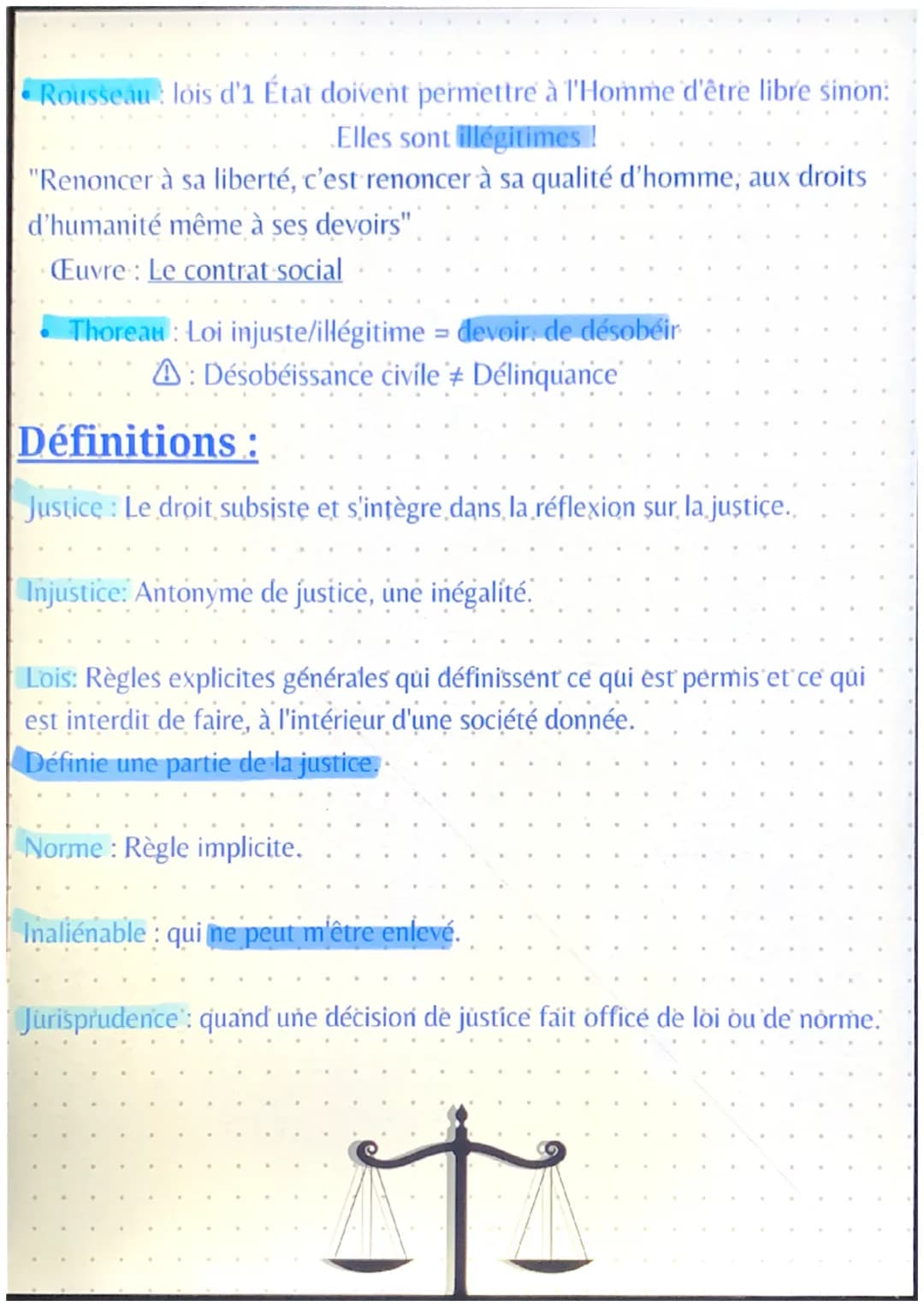 La justice et le droit
Auteurs & thèses:
•Aristote: justice distributive # justice corrective
Égalité proportionnelle
selon son mérite.
-> P