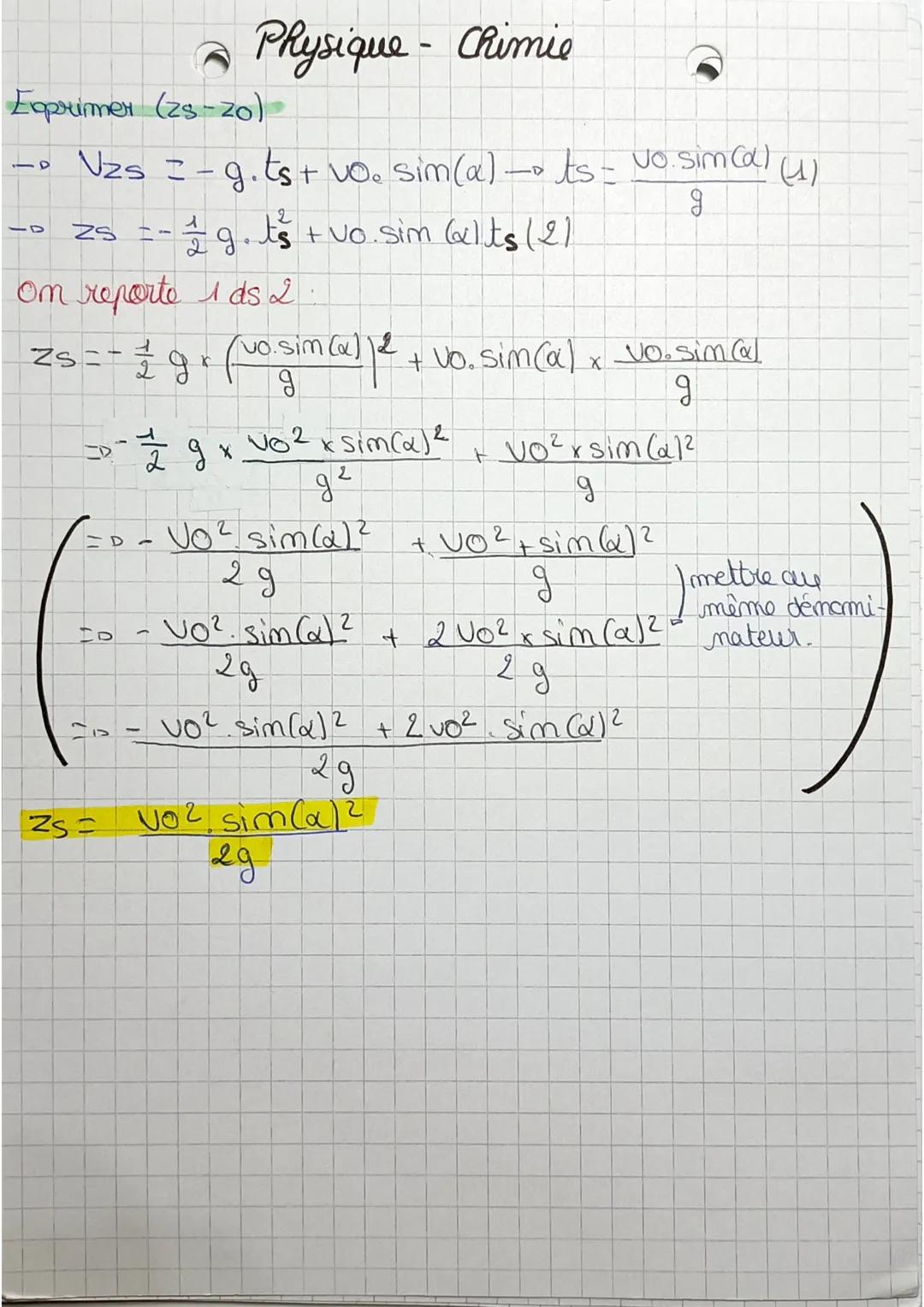 # Physique - Chimie

Mouvement et Ife loi de Newtom

11 Mut rectiligme Vecteur même direct/sons

Si $\vec{a}$ et $\vec{u}$ = m sems - mut ac