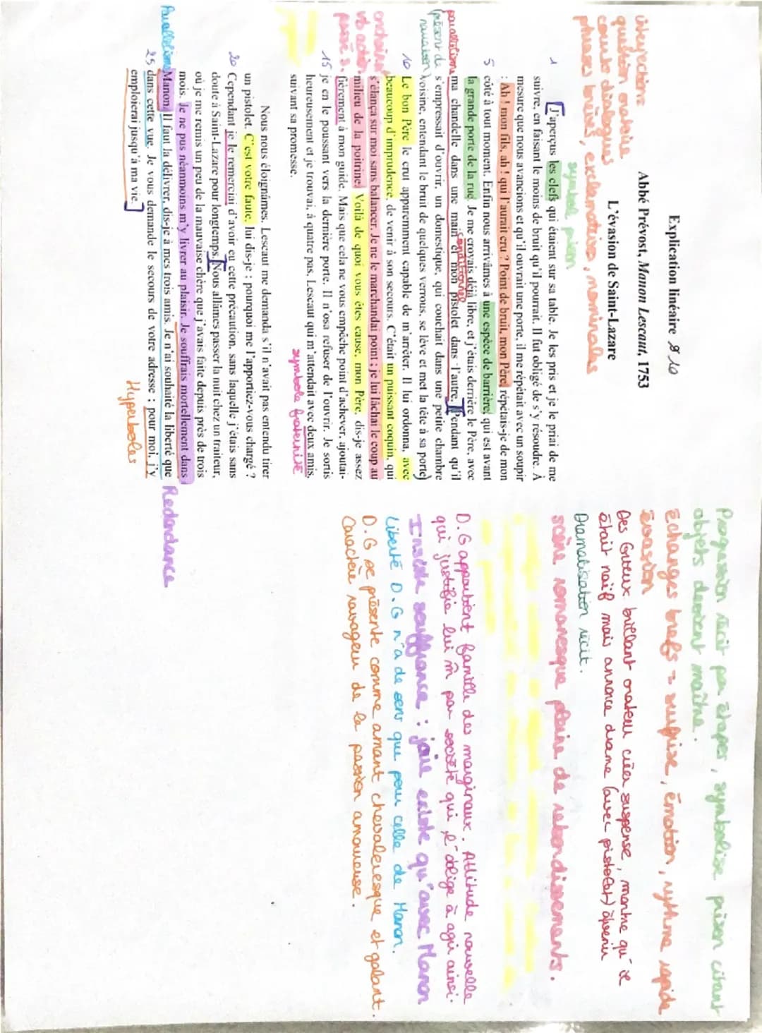ineyechiave
question oratoire
courts dialogues
Explication linéaire
Abbé Prévost, Manon Lescaut, 1753
L'évasion de Saint-Lazare
phases breve