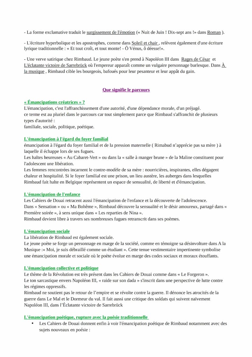 PARCOURS 4 - ÉMANCIPATIONS CRÉATRICES
ŒUVRE: Cahiers de Douai, Arthur Rimbaud, produit en 1870 et publié en 1893
MOUVEMENT LITTÉRAIRE: symbo
