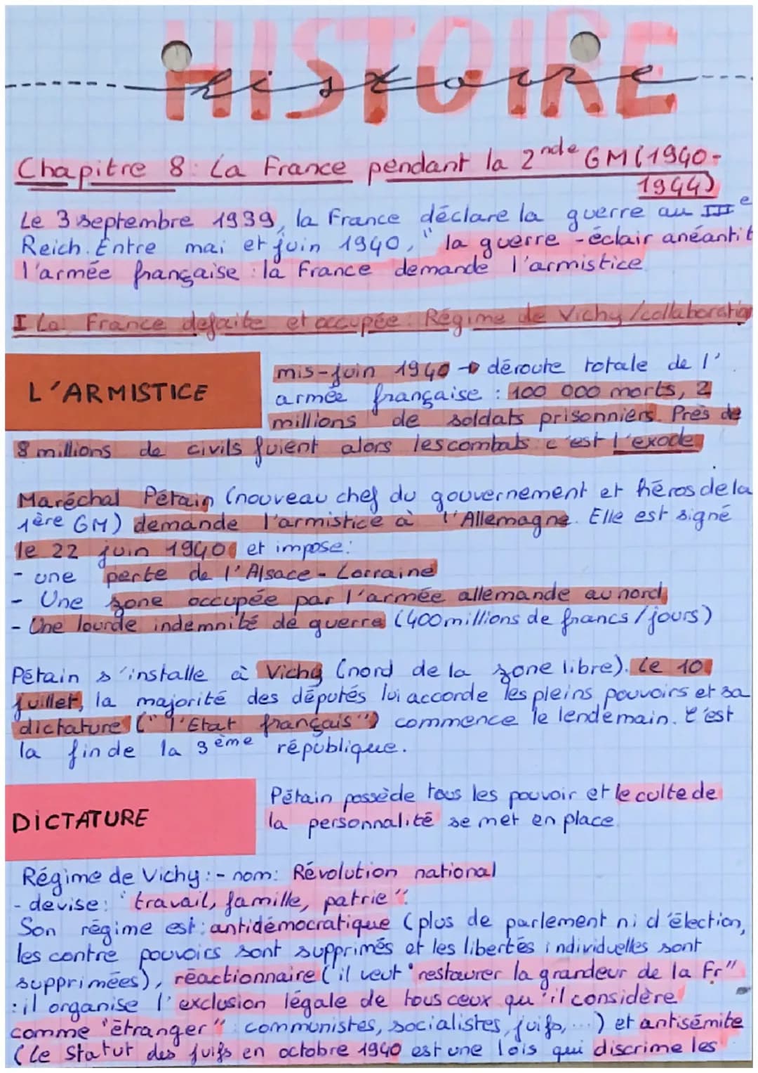 HIIVIRE
Chapitre 8: La France pendant la 2nde GM (1940-
Reich. Entre
1944
e
- éclair anéantit
Le 3 septembre 1939, la France déclare la guer