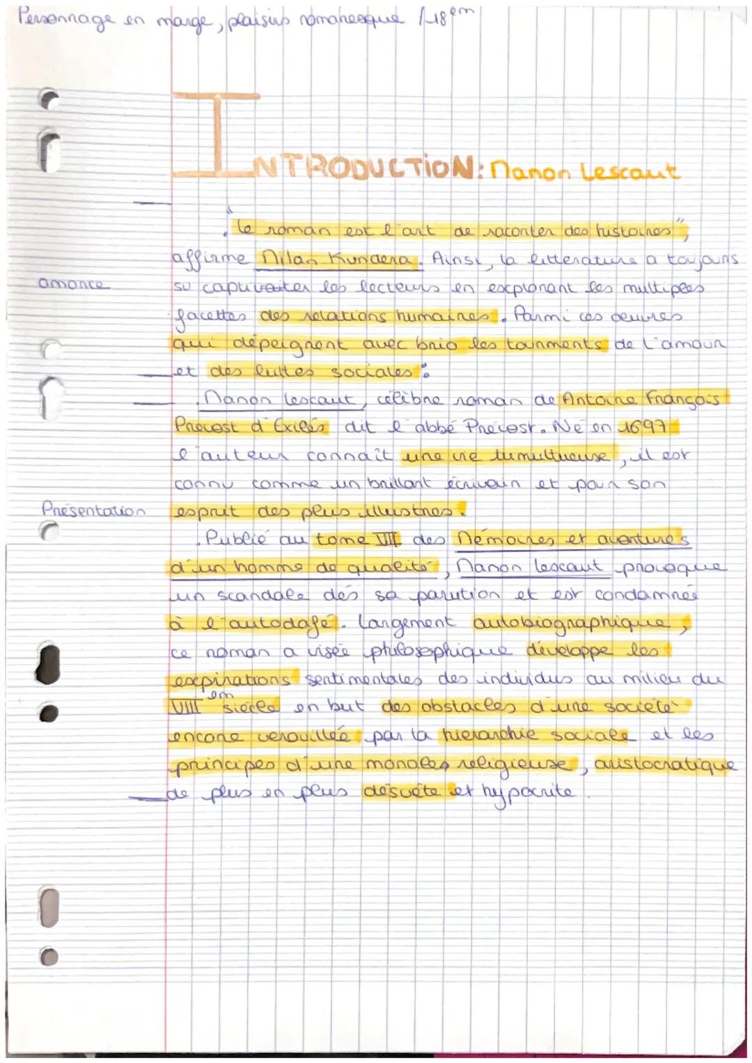 Personnage en marge, plaisius romanesque /180m/

amonce
INTRODUCTION: Manon Lescaut
le roman est l'art de raconter des hustoines",
affirme M