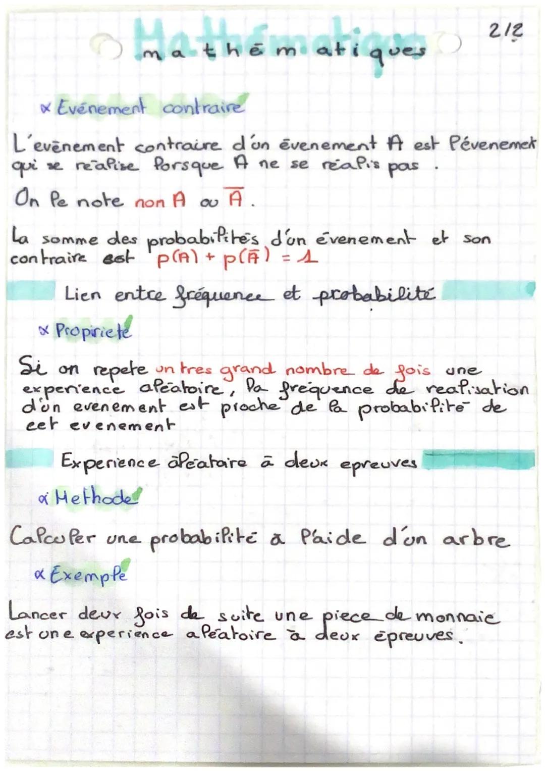 mathématiques 1/2

PROBABILITÉS

Vocabulaire

$\alpha$ Expérience a Péatoire

Une expérience aléatoire est une expérience
dont le resultats 