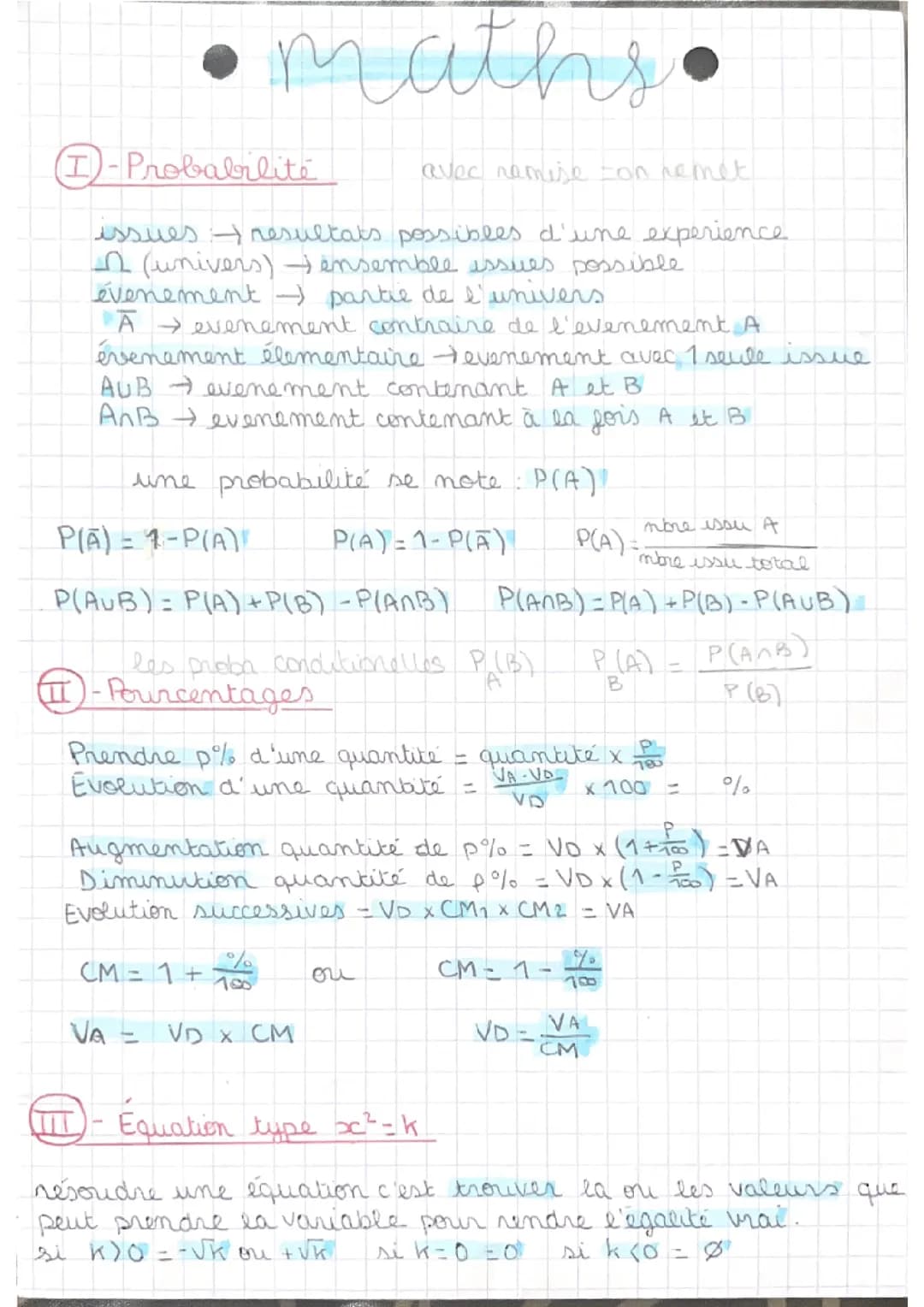 fiche révision maths 