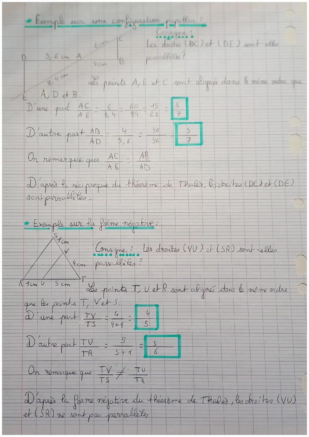B
Illustrations:
A
A
5 ст н
+
B
Triangles emboîtes
Exemple
3
E
3
cm
C
4
Théorème de Thales
sur un
in
3
EC AC AE =
B
5
AD= 3x 7,5 cm
7,5 cm
D