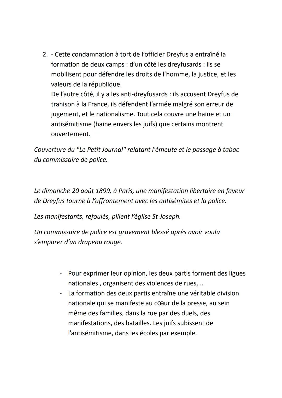 L'affaire Dreyfus
1. - Albert Dreyfus naît à Mulhouse en 1859. De confession juive, il
devient officier français en 1892. Il est déjà critiq