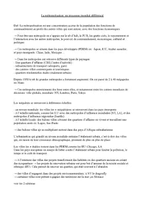 Know La métropolisation: un processus mondial différencié thumbnail