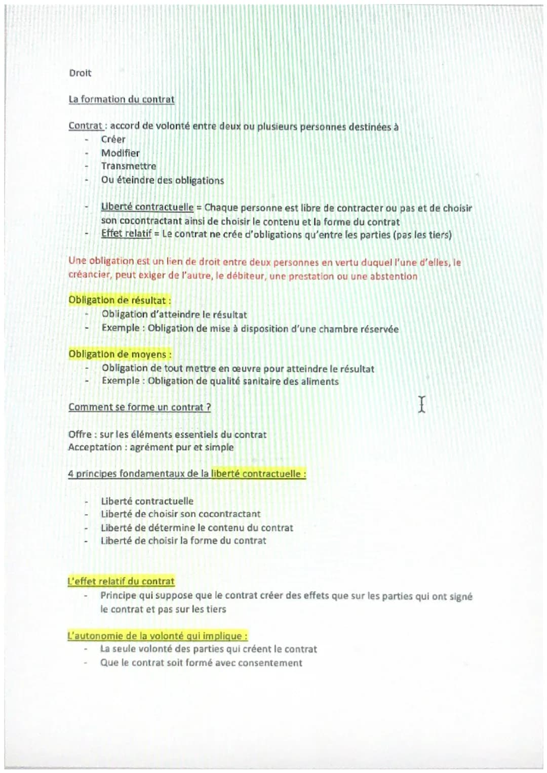 Droit
La formation du contrat
Contrat: accord de volonté entre deux ou plusieurs personnes destinées à
Créer
Modifier
Transmettre
Ou éteindr