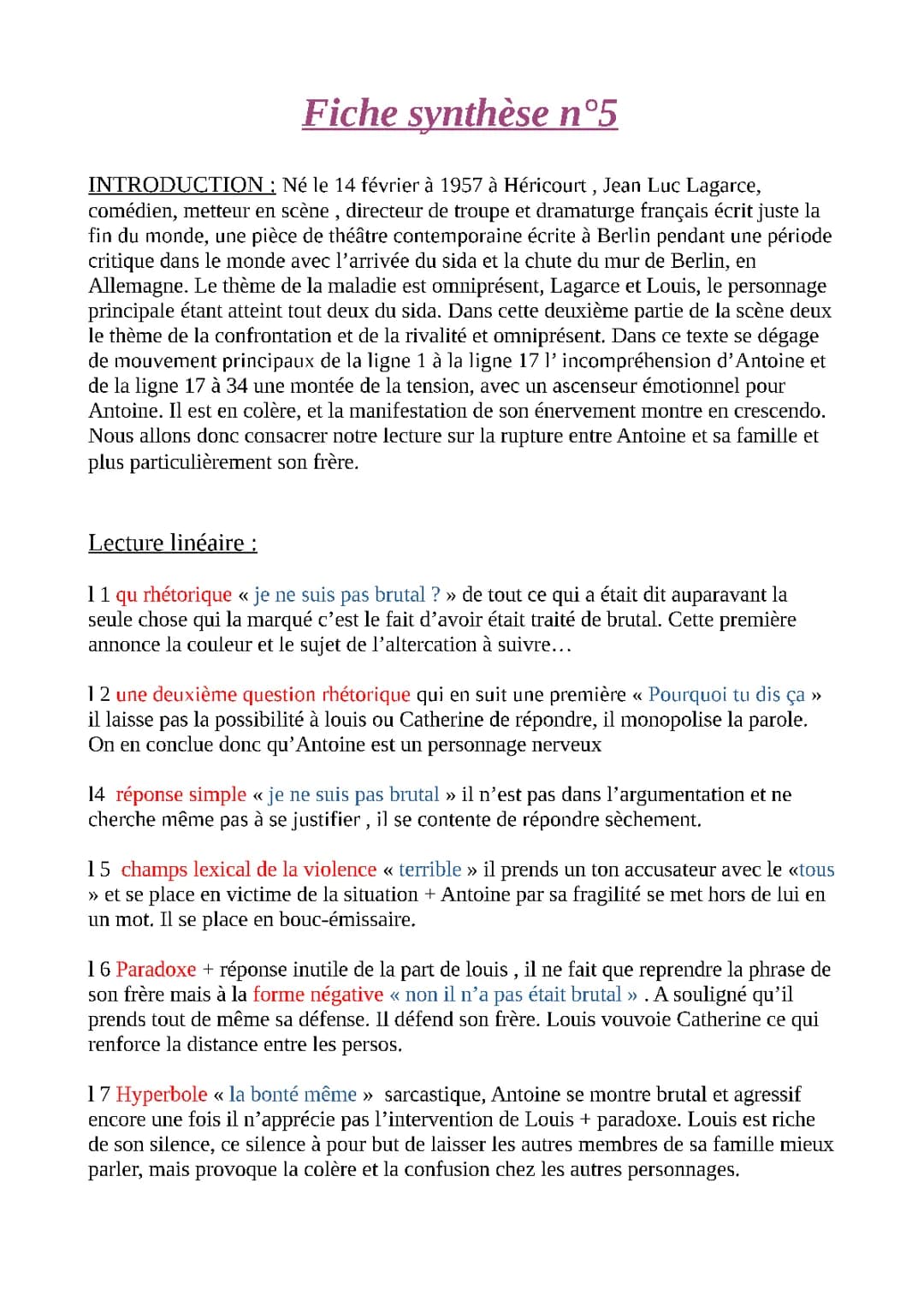 Juste la fin du monde: Résumé et Analyse des Personnages