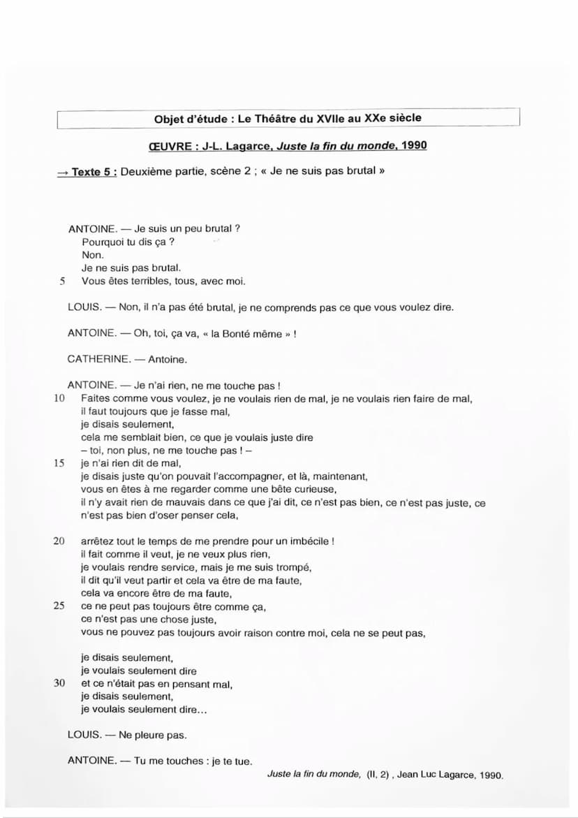 Fiche synthèse n°5
INTRODUCTION : Né le 14 février à 1957 à Héricourt, Jean Luc Lagarce,
comédien, metteur en scène, directeur de troupe et 