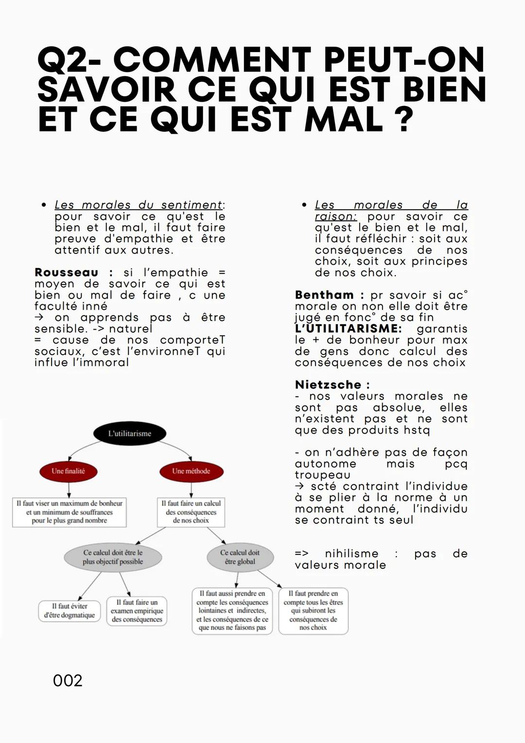 • Le subjectivisme moral (chacun à sa conception)
David Hume → moral jugeT de valeur
=
= les choses et les fait ne sont pas moraux. c le jug