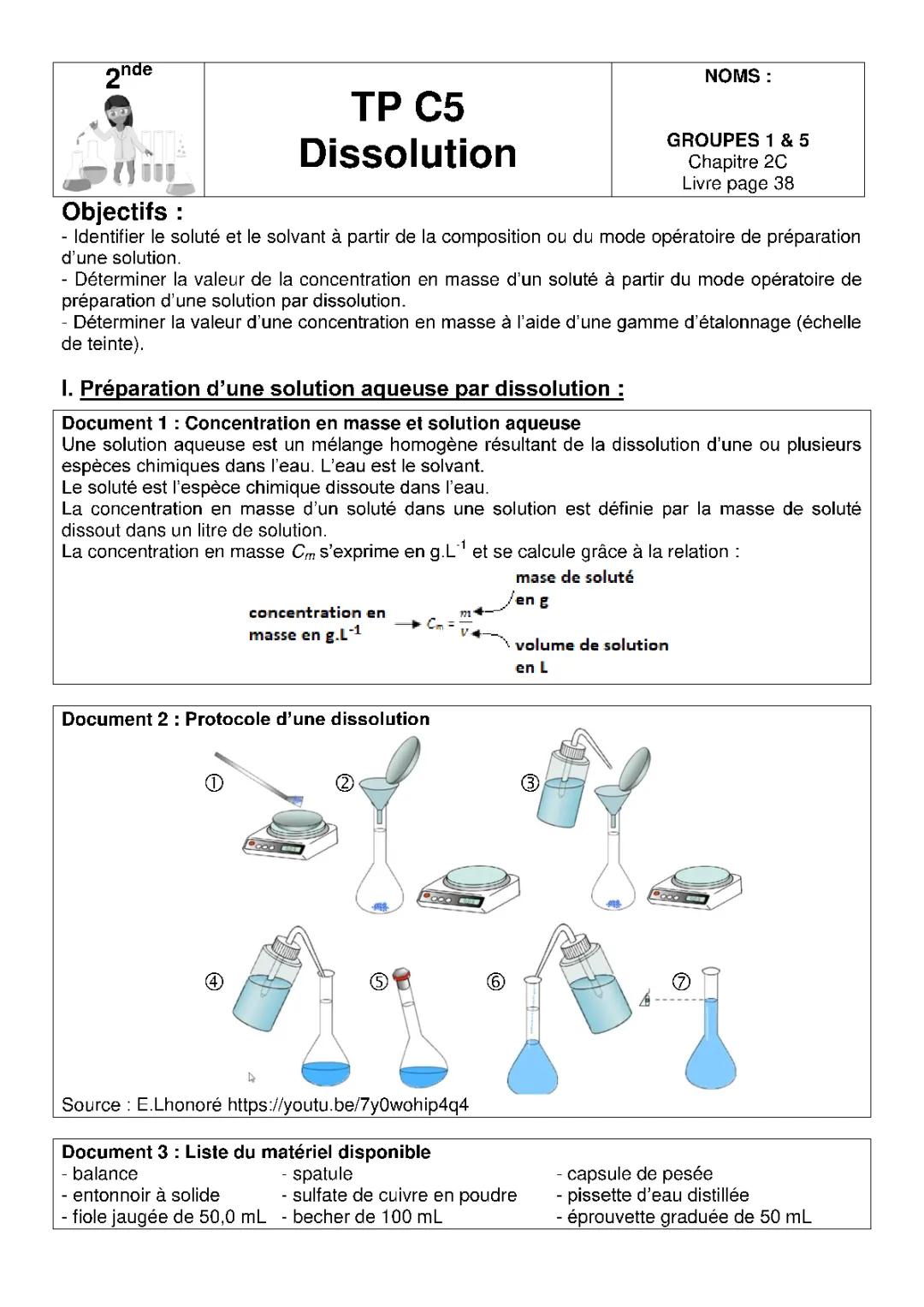 Tout savoir sur la préparation de solutions : sulfate de cuivre et concentration