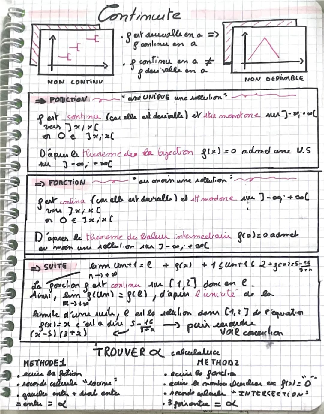Continute
NON CONTINU
FONCTION
•gest secvalle en a =>
5 conline en a
continu en a #
of desirable on a
"une UNIQUE une reclusion:
NON DEPIVAB