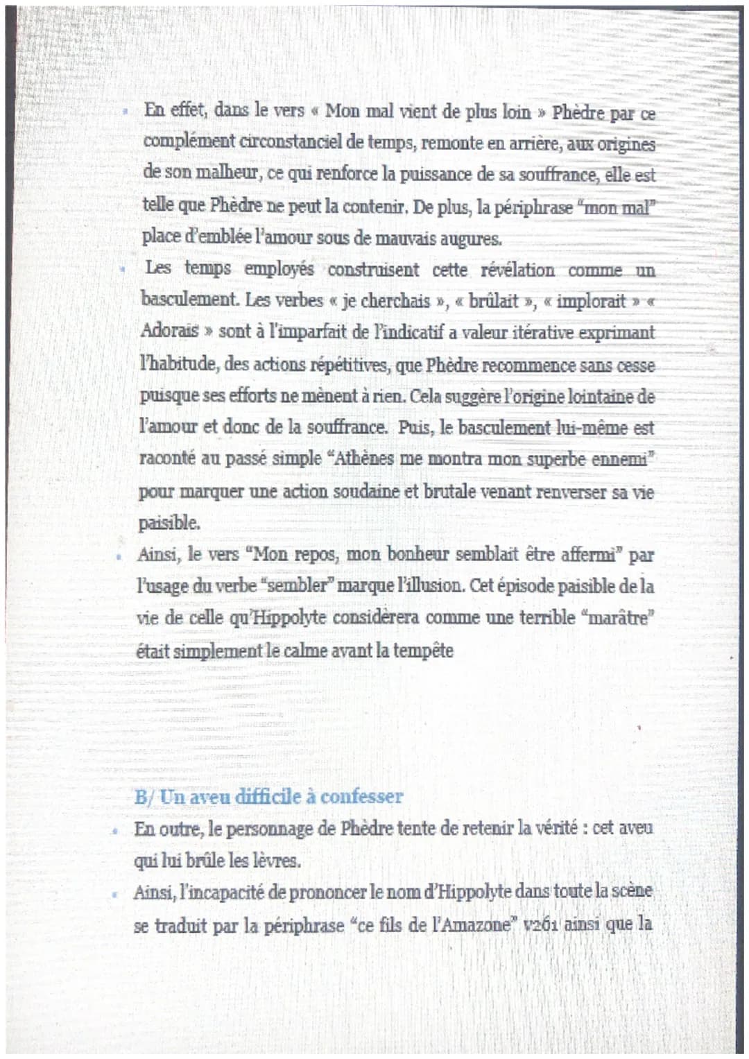 Phèdre, acte I, scène 3
Staires
Racine reprend l'injonction qu'il affirma dans sa tragédie Bérénice « La
principale règle est de plaire et t