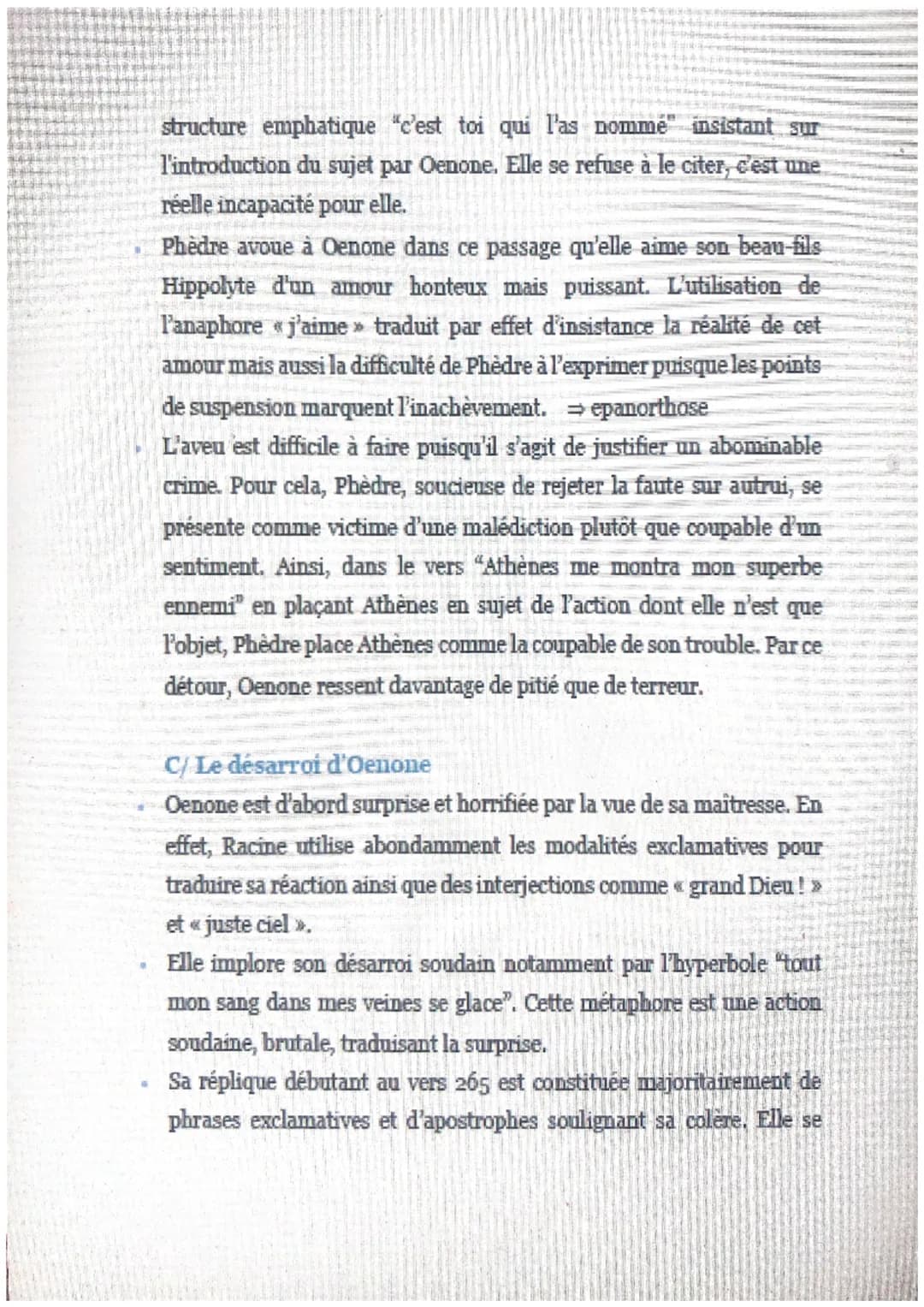 Phèdre, acte I, scène 3
Staires
Racine reprend l'injonction qu'il affirma dans sa tragédie Bérénice « La
principale règle est de plaire et t