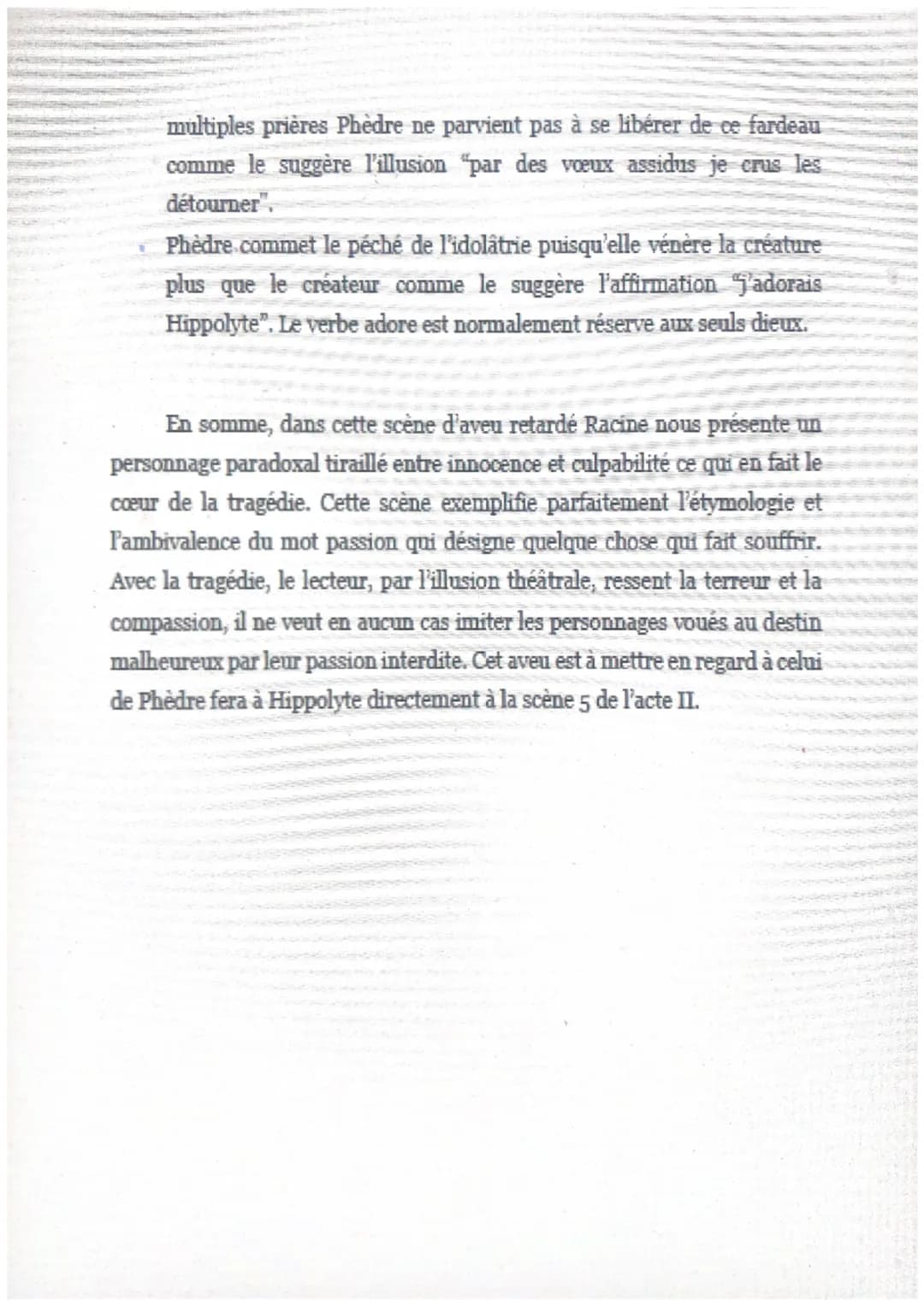 Phèdre, acte I, scène 3
Staires
Racine reprend l'injonction qu'il affirma dans sa tragédie Bérénice « La
principale règle est de plaire et t