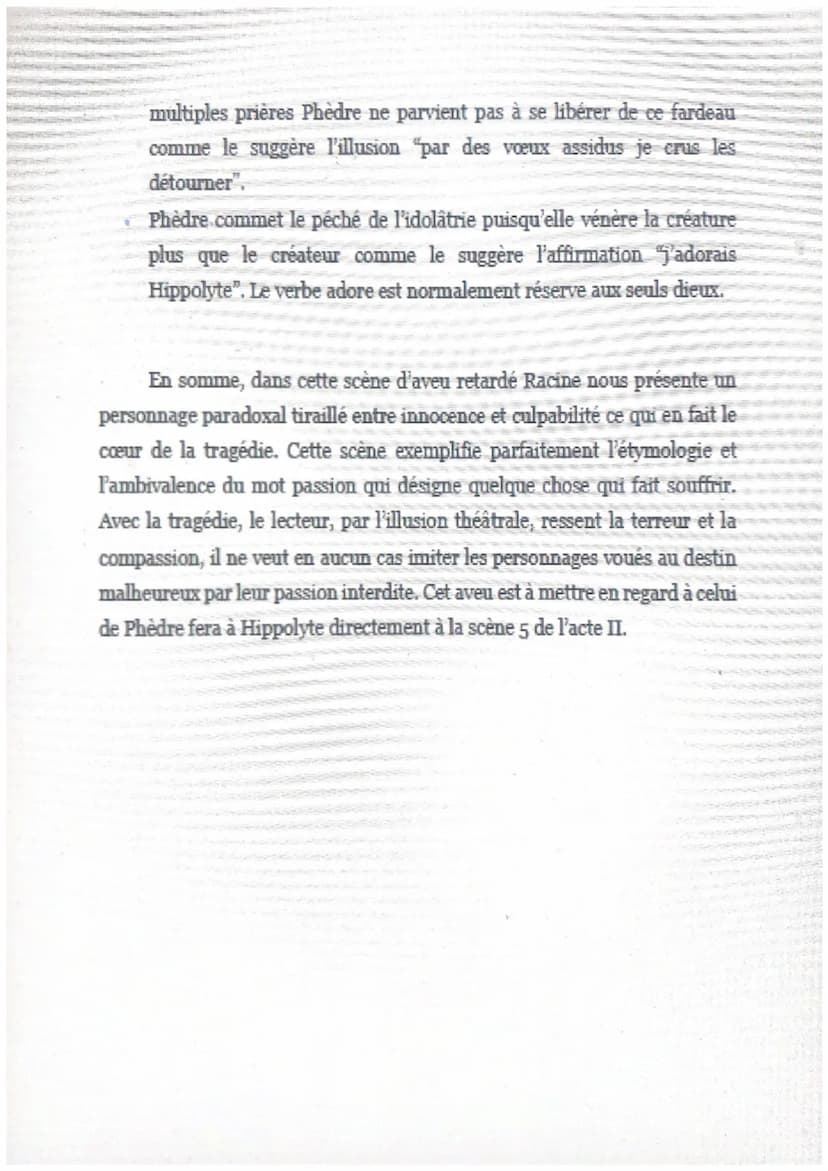 Phèdre, acte I, scène 3
Staires
Racine reprend l'injonction qu'il affirma dans sa tragédie Bérénice « La
principale règle est de plaire et t