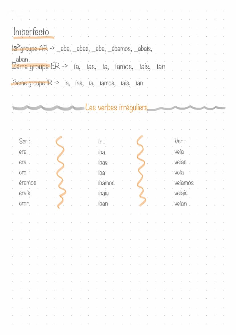 ¡Español les temps du passé
passé simple et imparfait !
Pasado simple ->
ler groupe AR-> _, _aste, 6,_amos, _asteis,
aron
Zème groupe ER->_í