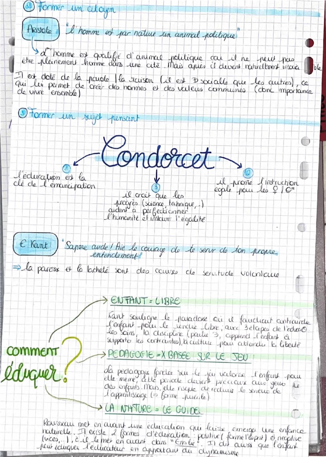 (1)
• Construire le "noi"
EDUCATION, TRANSMISSION, EMANCIPATION

Ol'enfant, un être à éduquer
→l'être humain (contrairement aux animaux) nai