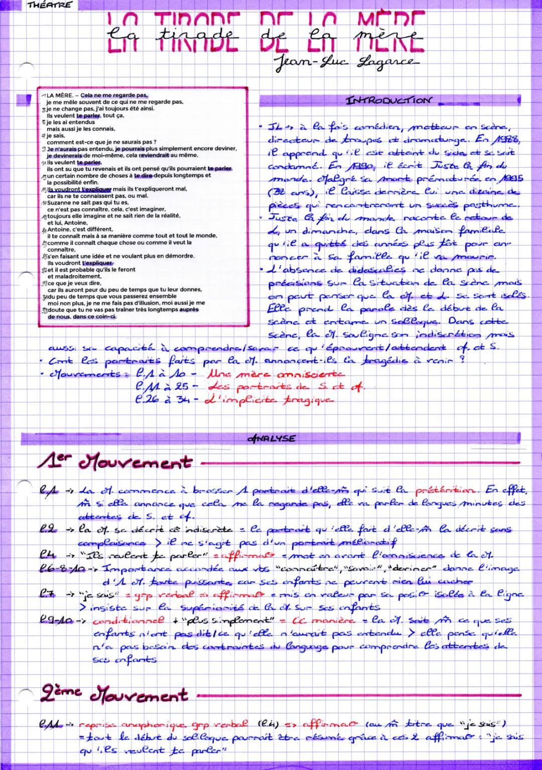 Juste la fin du monde - Scène 8 Analyse Linéaire PDF