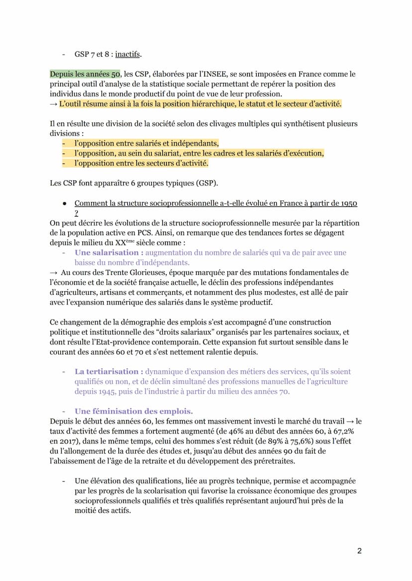 COMMENT EST STRUCTURÉE LA SOCIÉTÉ FRANCAISE ACTUELLE?
QU'EST-CE QUE L'ESPACE SOCIAL?
Espace social: représentation de la hiérarchie sociale 