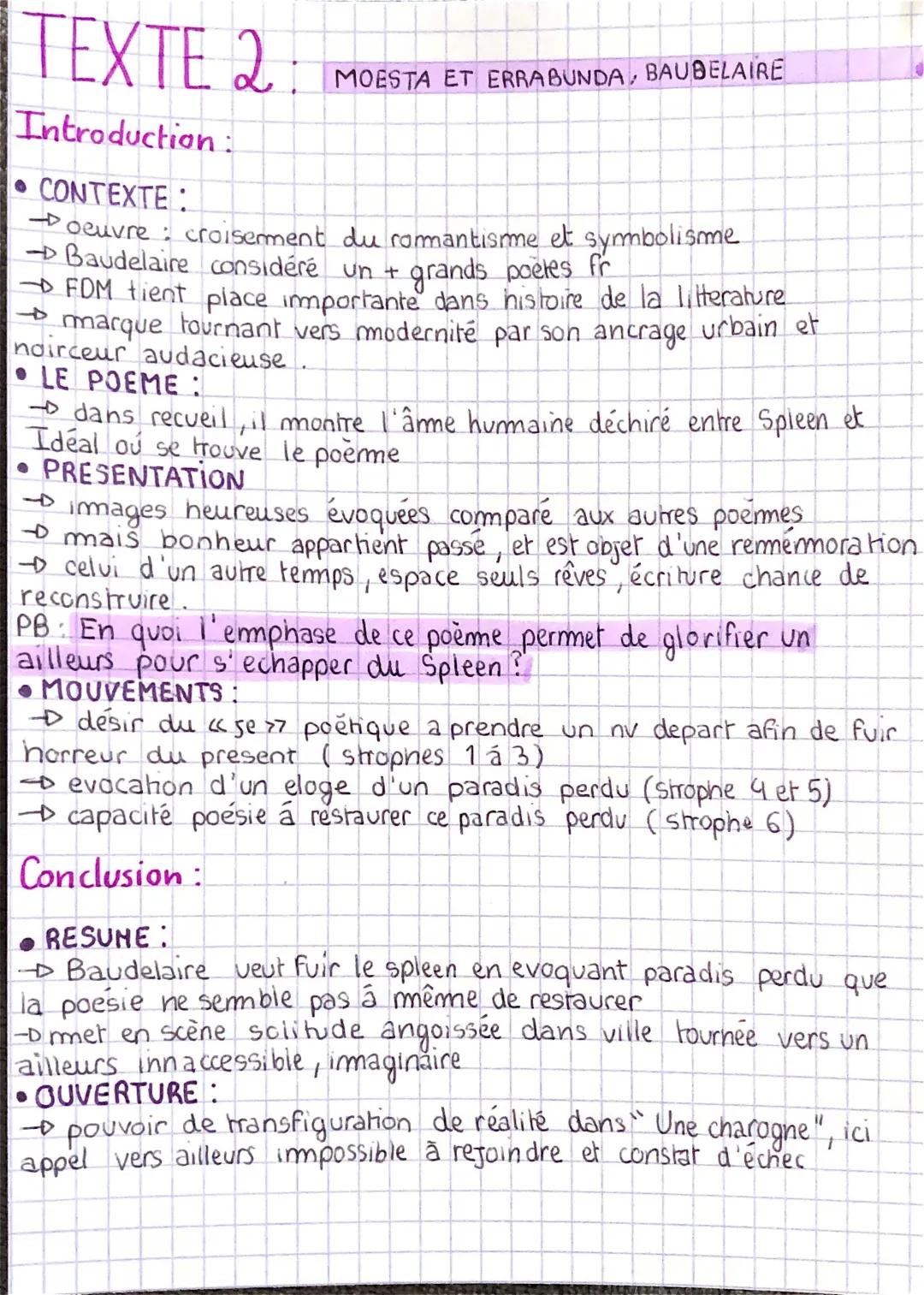 Moesta et errabunda de Baudelaire : Signification, Explication et Lecture Linéaire