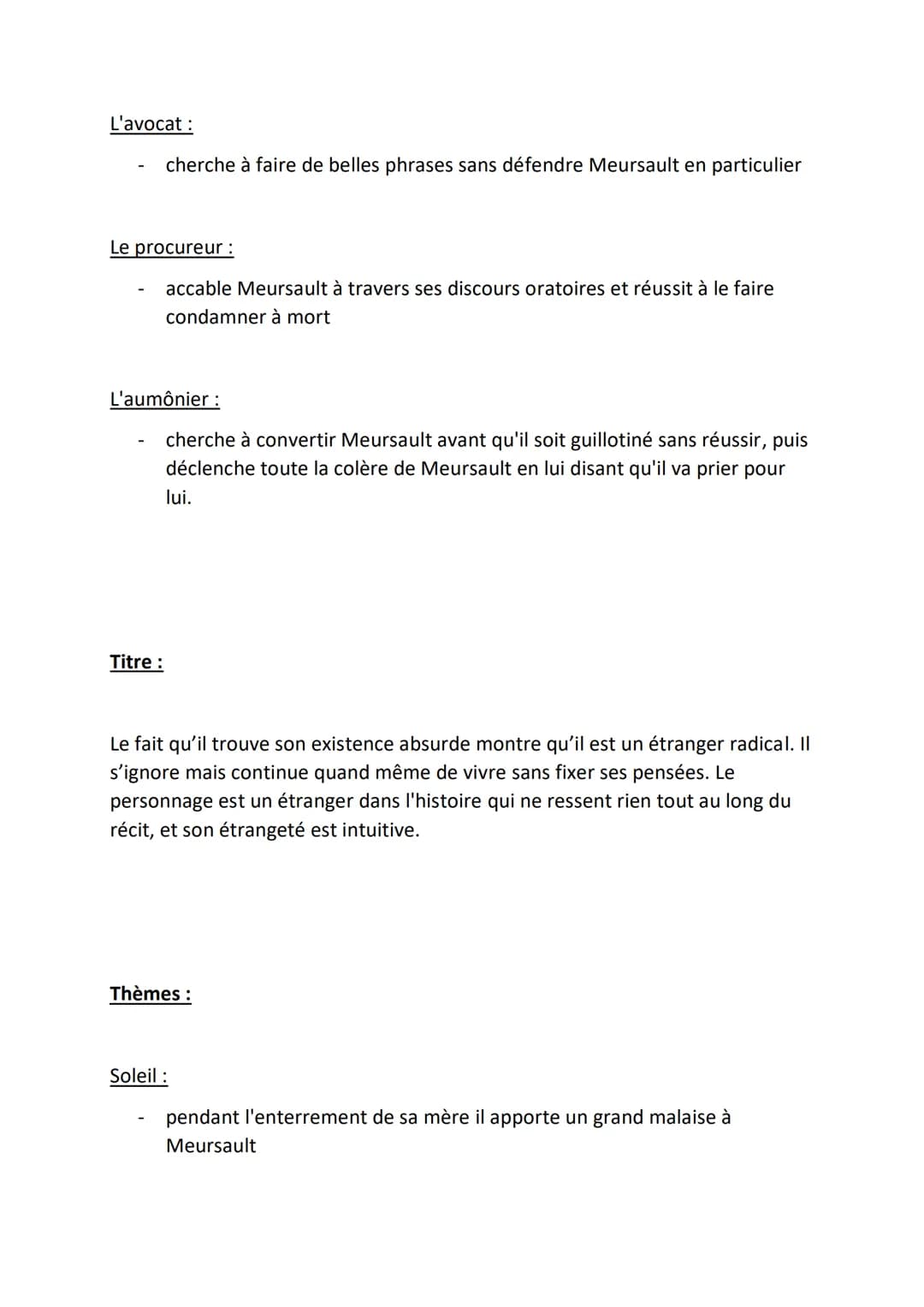 FICHE DE LECTURE : L'ETRANGER, CAMUS
(1942)
Résumé :
PREMIÈRE PARTIE
Chapitre I
L'action se situe à Alger, dans les années trente. Meursault