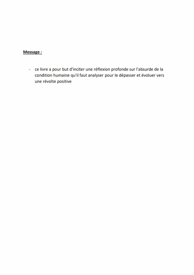 FICHE DE LECTURE : L'ETRANGER, CAMUS
(1942)
Résumé :
PREMIÈRE PARTIE
Chapitre I
L'action se situe à Alger, dans les années trente. Meursault