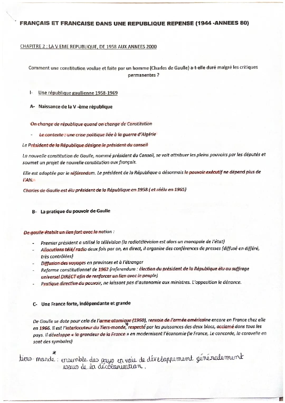 La V eme republique 
