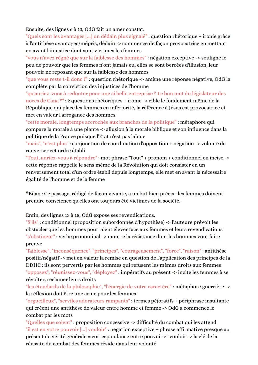 EL N°6 Olympe de gouges. Déclaration des droits de la femme et de la citoyenne. 1791 -
Postambule
Of La litterature d'idées du XVIe siècle a