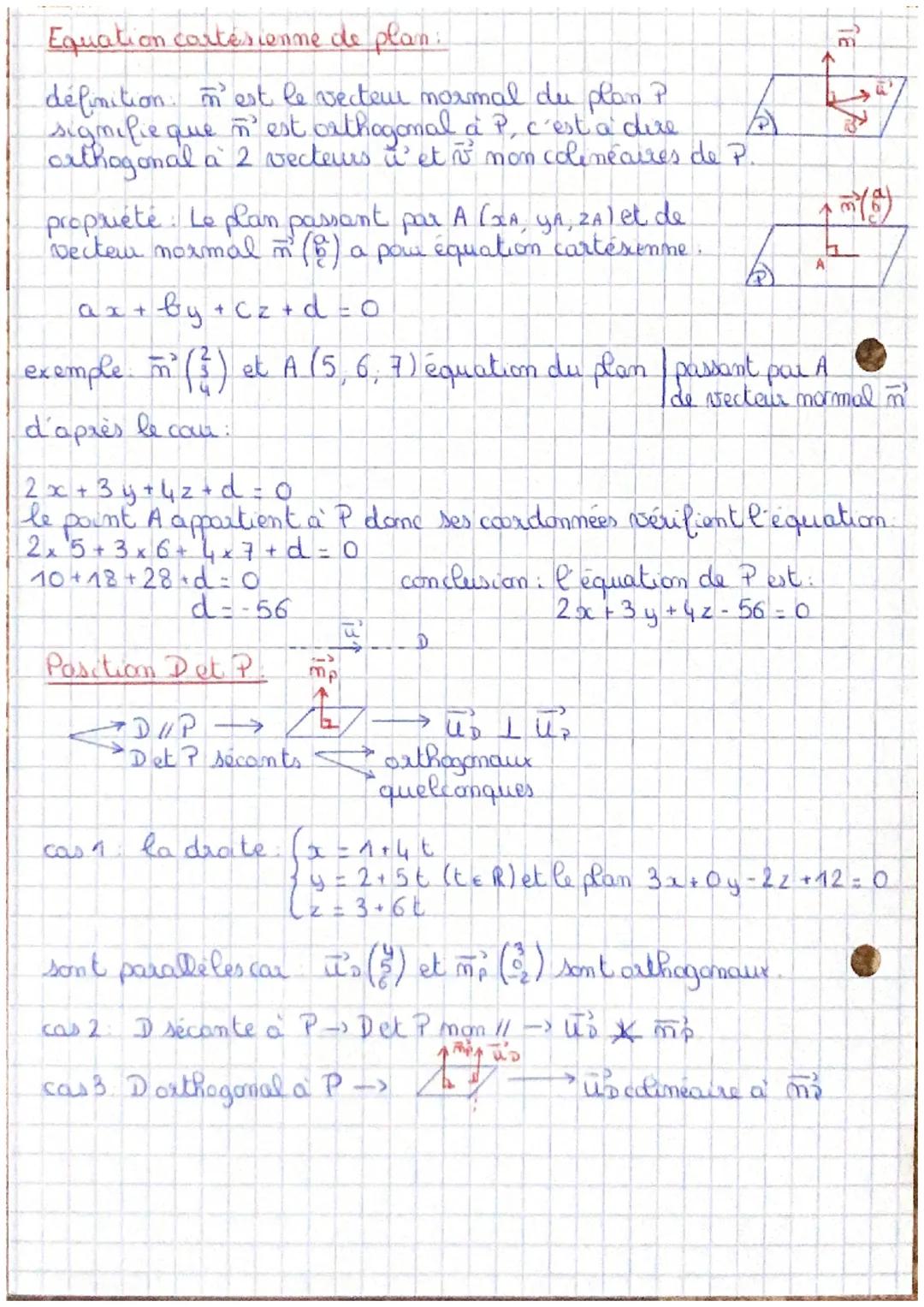 # chap 8

Produl scalaire

Spe Term

Produit scalaire dans l'espace.

@ $\vec{u}.\vec{v}$ = llullxllllx cos ($\vec{u'}$, $\vec{v}$)

② Hproj