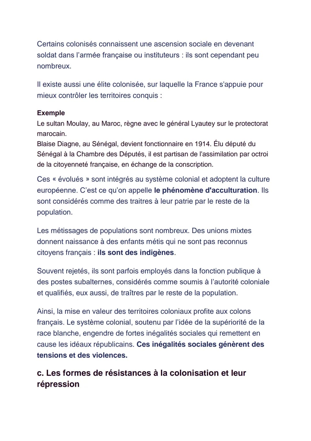 Objectif
Comprendre le fonctionnement d'une société issue du système
colonial
Points clés
●
Les sociétés coloniales sont des sociétés hiérar