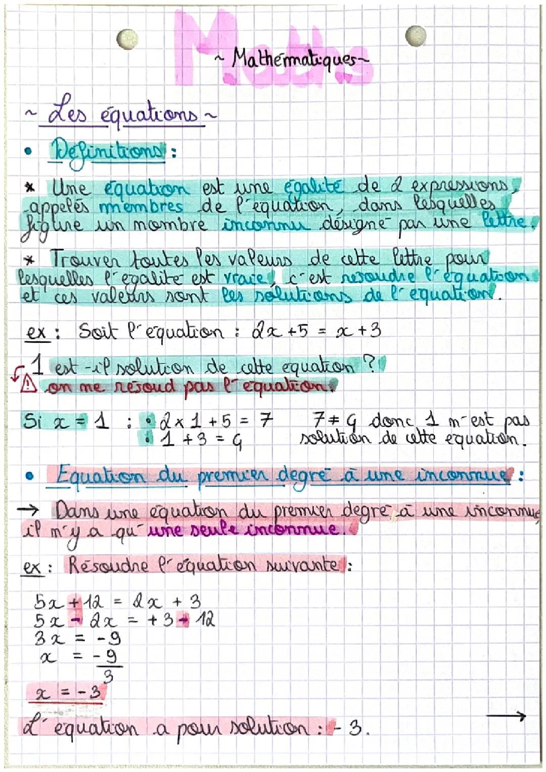 Comment résoudre des équations mathématiques du premier degré et des équations produits nuls