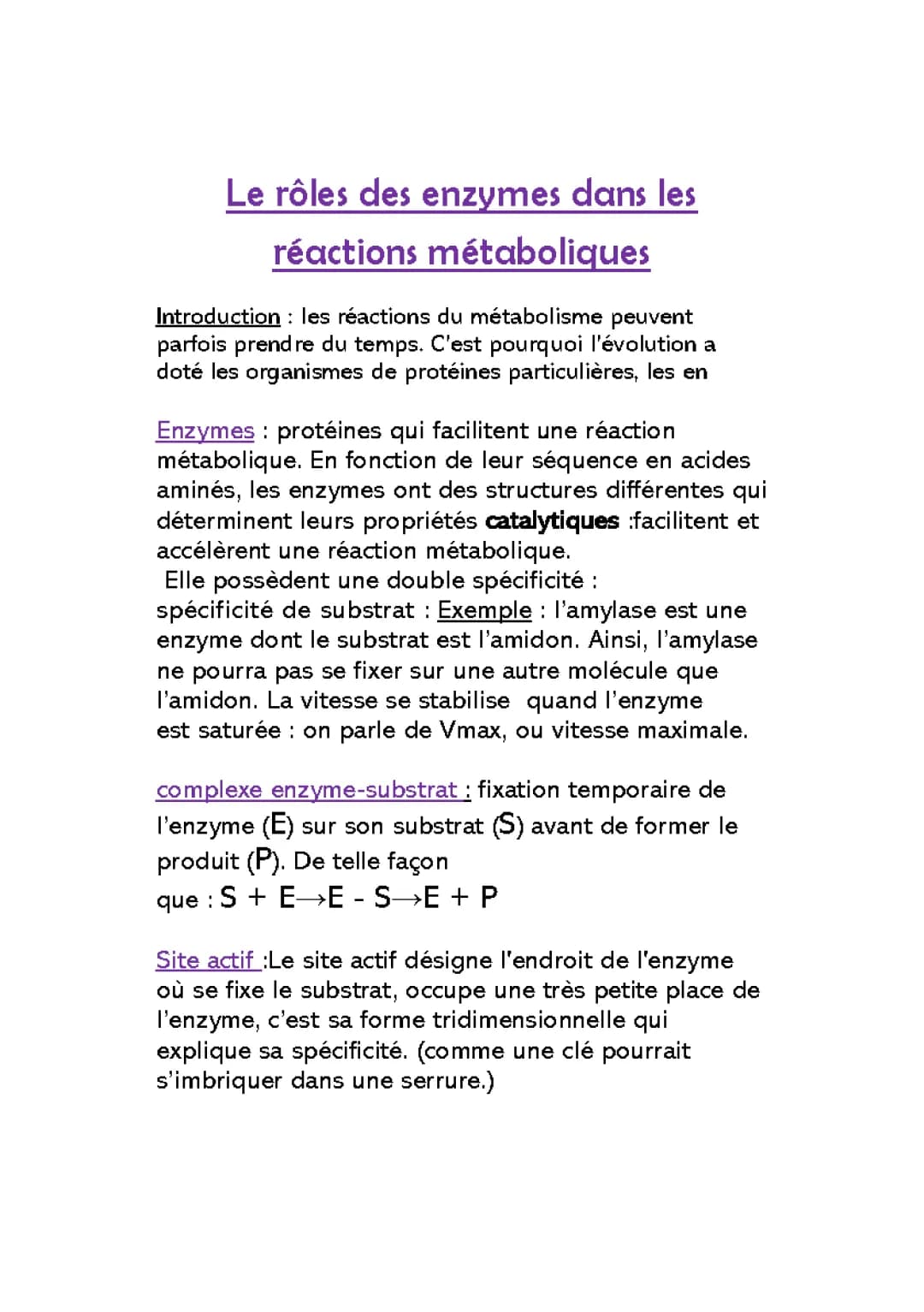 les enzymes chapitre 5