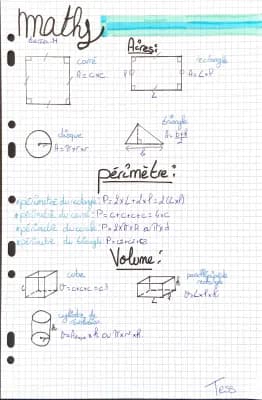 Know aires, périmètre et volume simple maths thumbnail