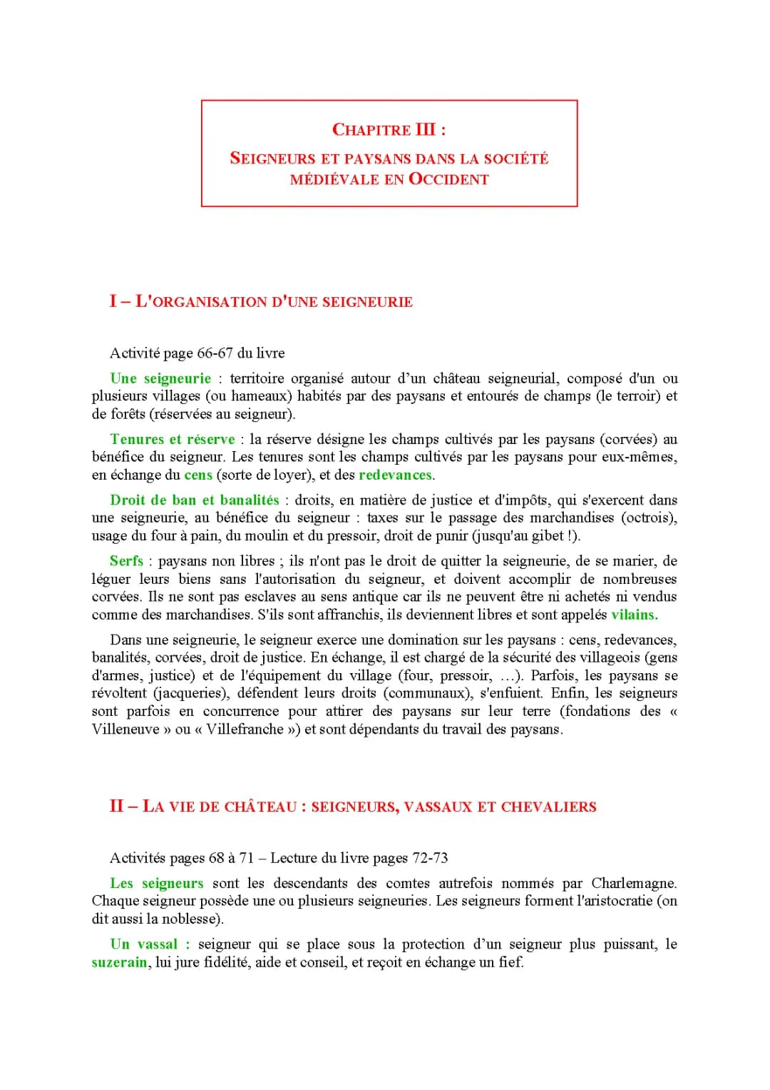 La Seigneurie au Moyen Âge 5ème: Schéma et Définition