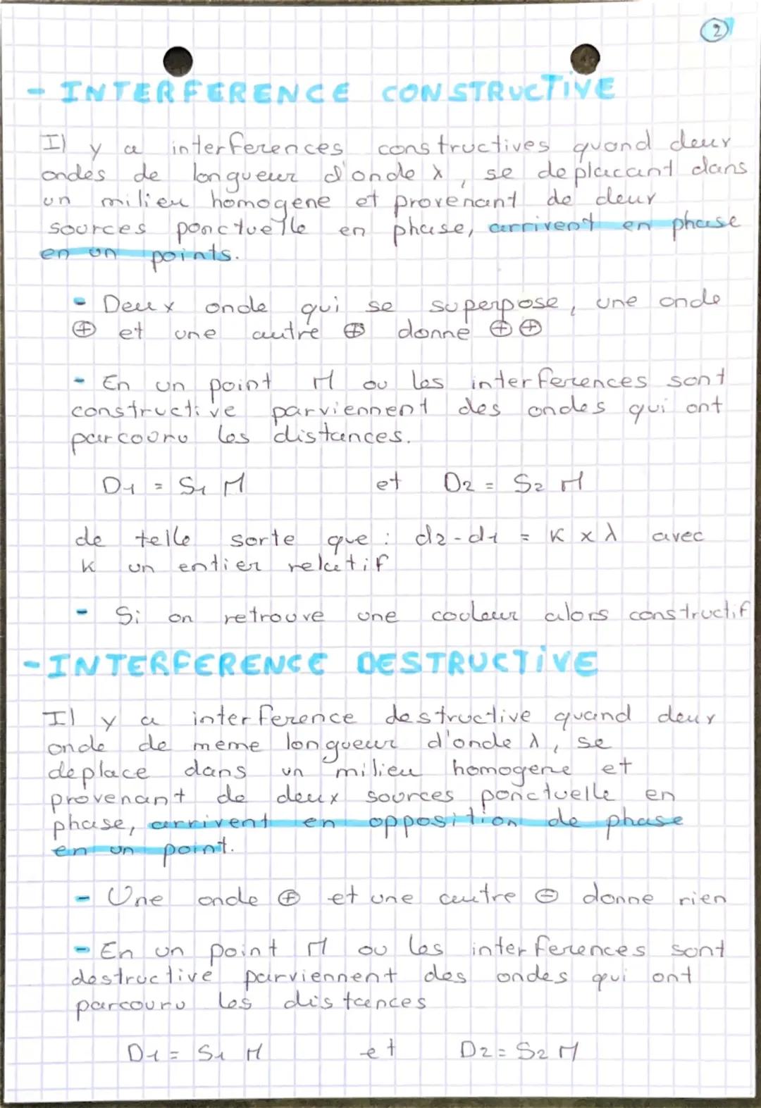 Physiqu
CHAP. 1. DIFFRACTION DES ONDES
I/ DIFFRACTION
INTERFERENCE
ET
VE
t
A = C
V
On
observe
Sor
l'ecran
une figure de
est observé
diffract