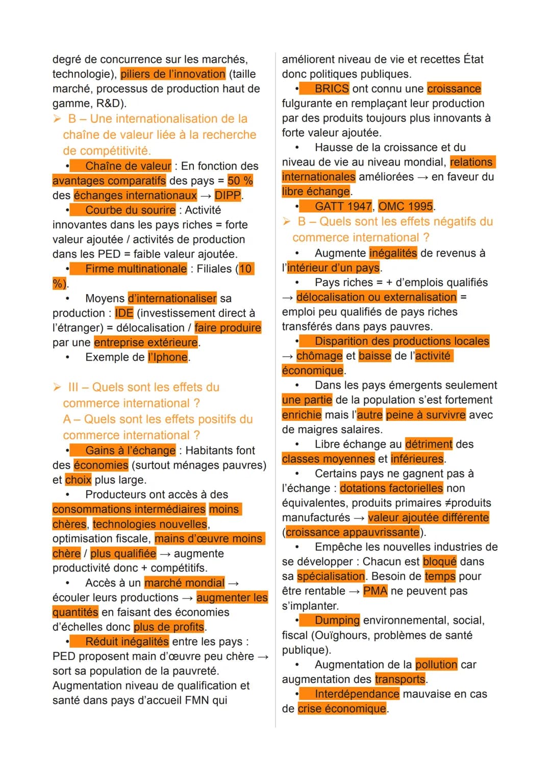 Chapitre 4 : Quels sont les
fondements du commerce
international et de
l'internationalisation de la
production ?
> 1- Quels sont les fondeme