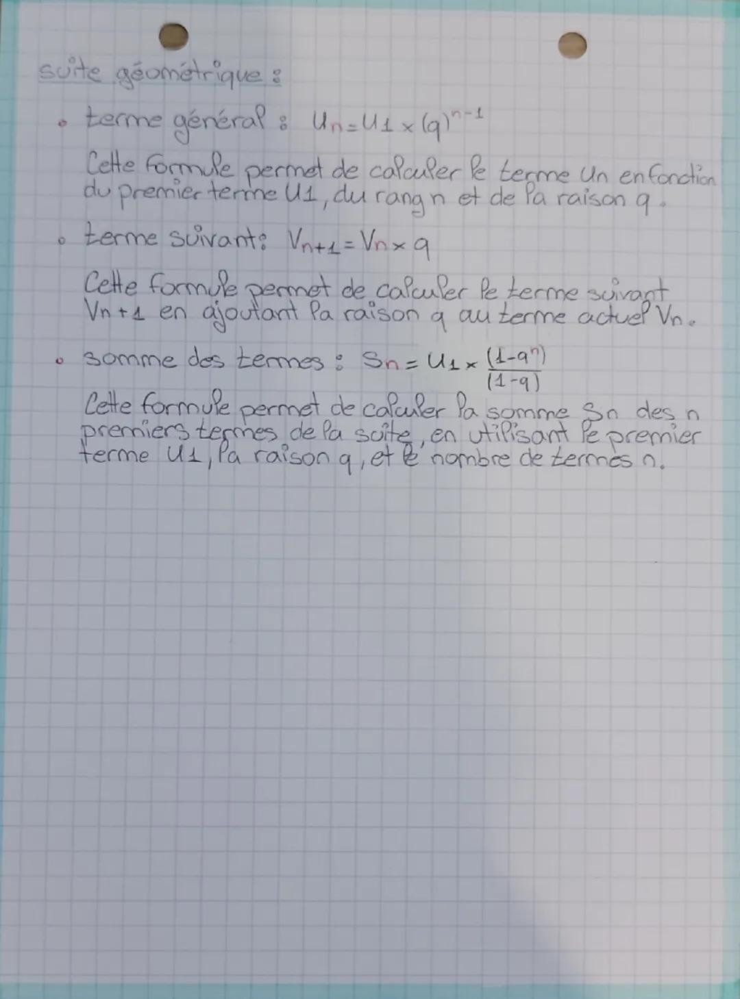 # Mathématique

Suites Arithmétique et suites Géométrique

définitions:

Suite arithmétique: Une suite arithmétique est une suite de nombres