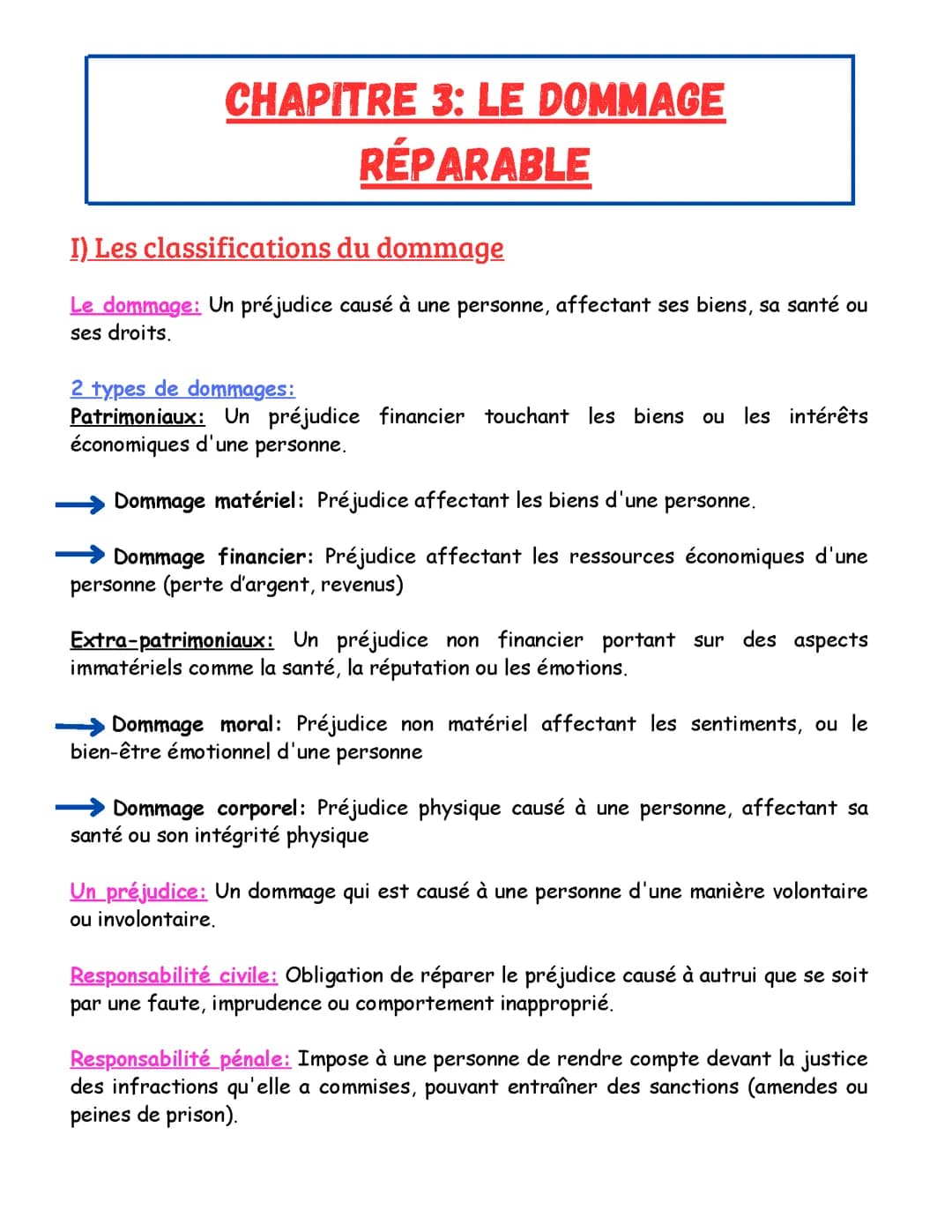 Chap 3: Le dommage réparable