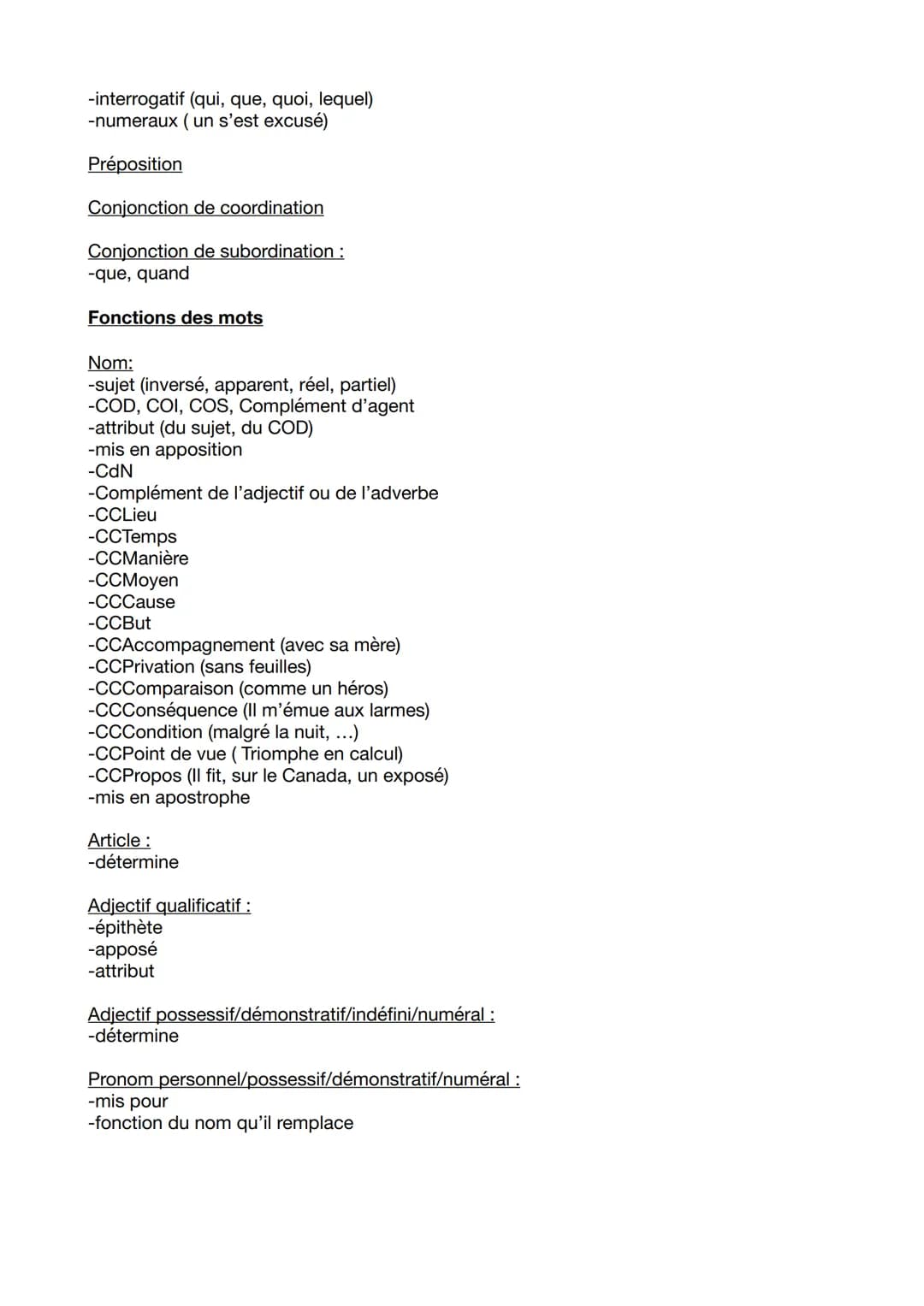 Nature des mots
Nom :
-Nom commun
-Nom propre
Révision DT français décembre
Verbe:
-groupe
-mode (indicatif, subjonctif, conditionnel, infin