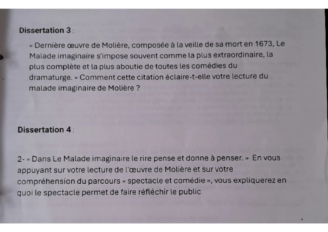 Exemples de sujets dissertation 