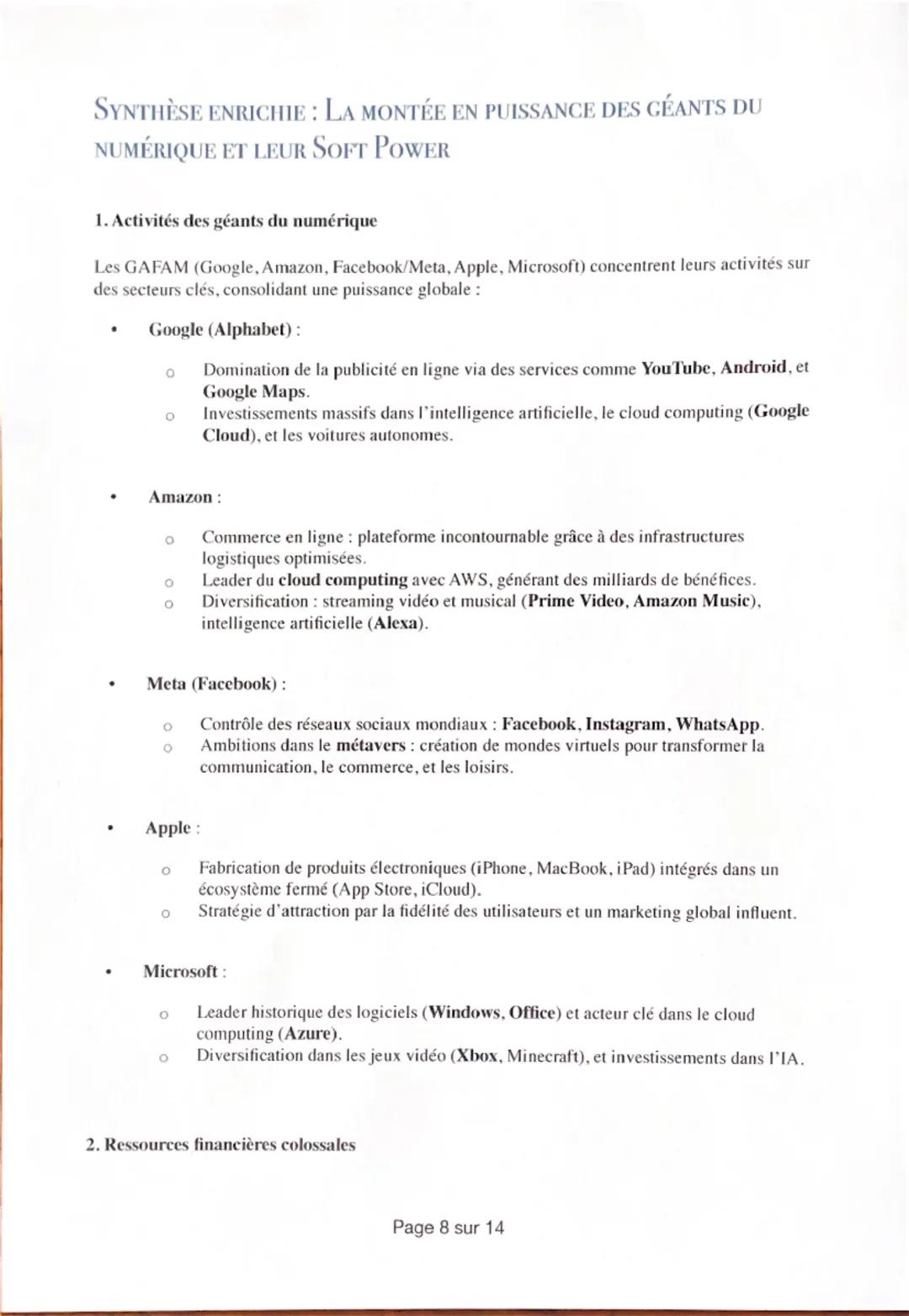 # L'AXE 2: FORME INDIRECTES DE LA
PUISSANCE: UNE APPROCHE GÉOPOLITIQUE

SYNTHÈSE: L'ANGLAIS, UNE LANGUE MONDIALE

1. L'Anglais dans le Monde