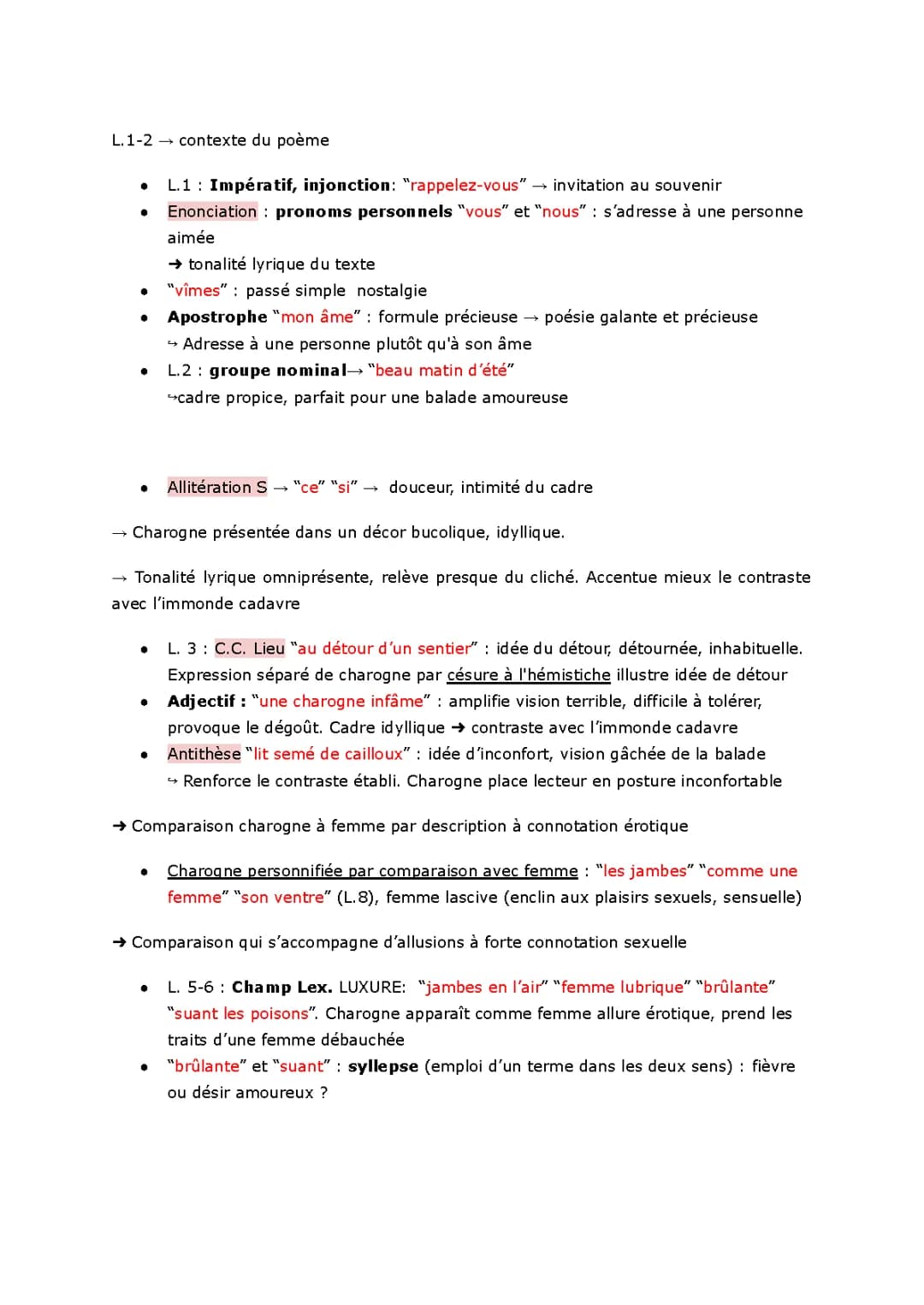 Analyse linéaire 3: Une charogne - Baudelaire (Les Fleurs du Mal)
